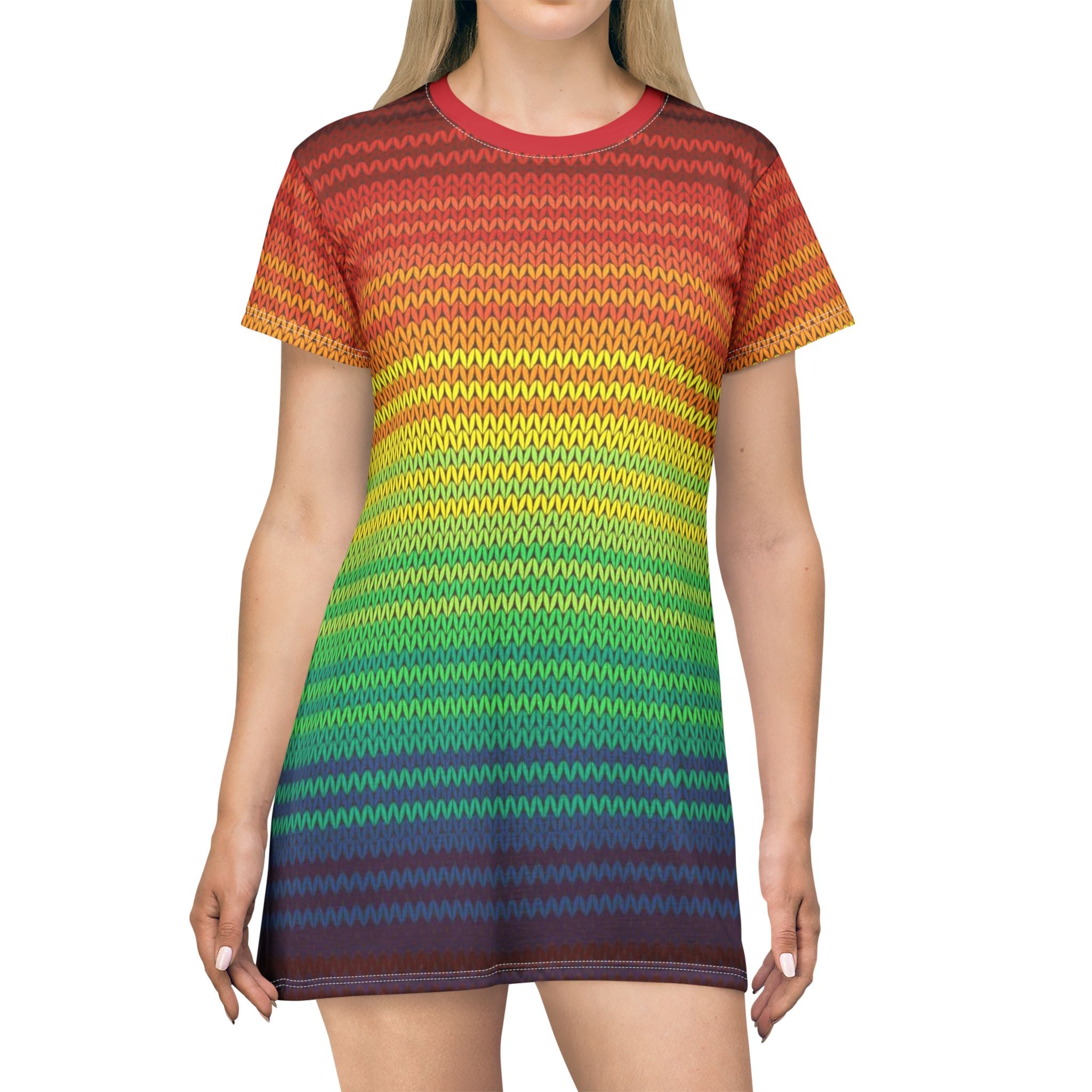 Fabled Fashion Mexican Poncho style All Over Print T-Shirt Dress