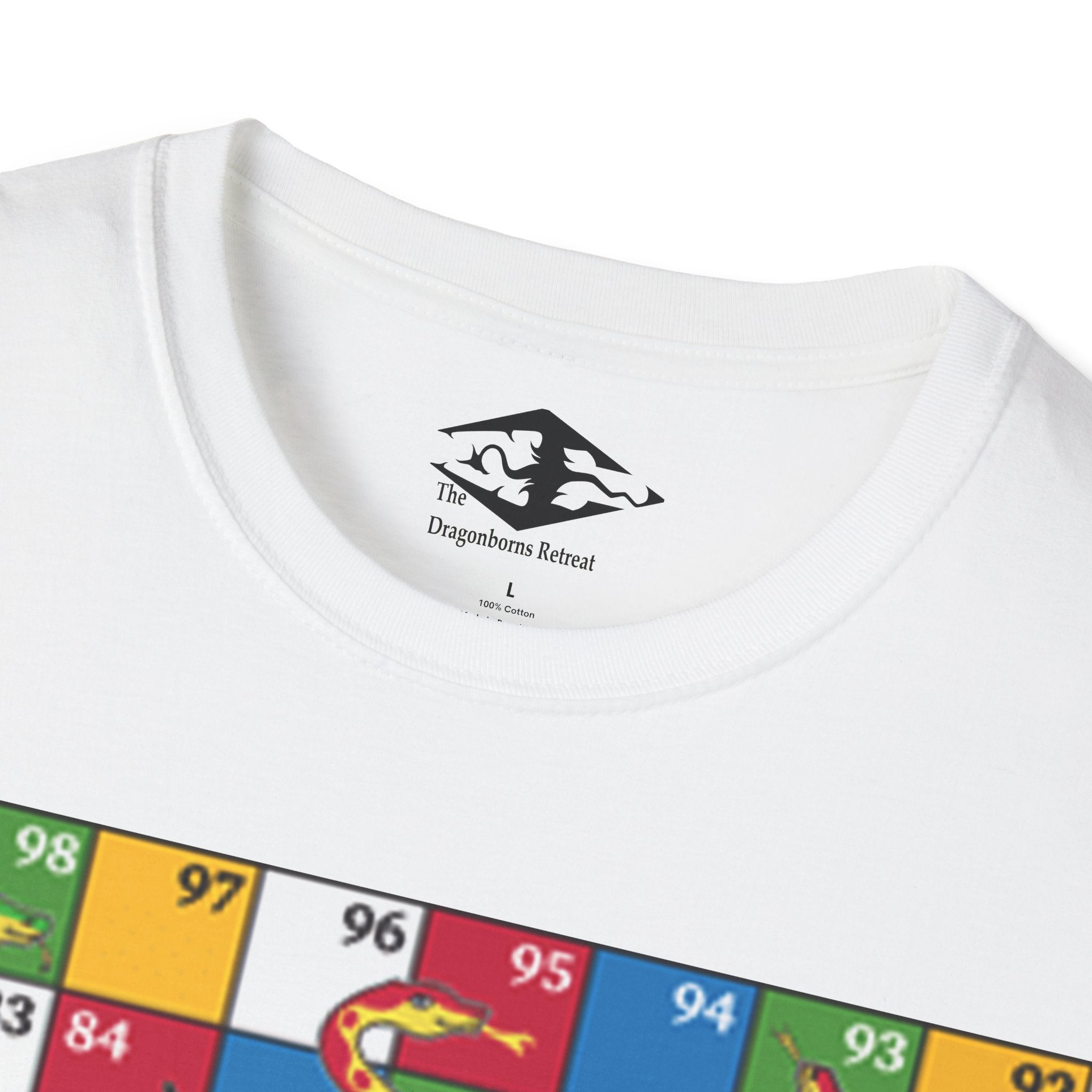 Travel Snakes and Ladders Board Unisex Softstyle T-Shirt (pieces not included)