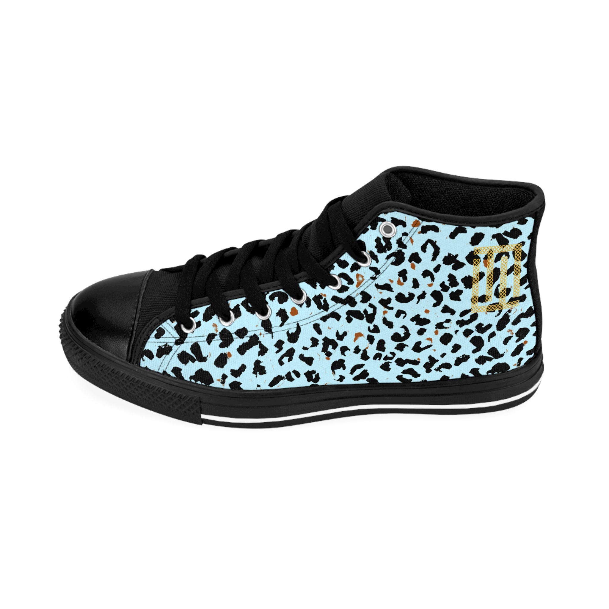 Fabled Fashion Blue Leopard skin effect Men's Classic Sneakers