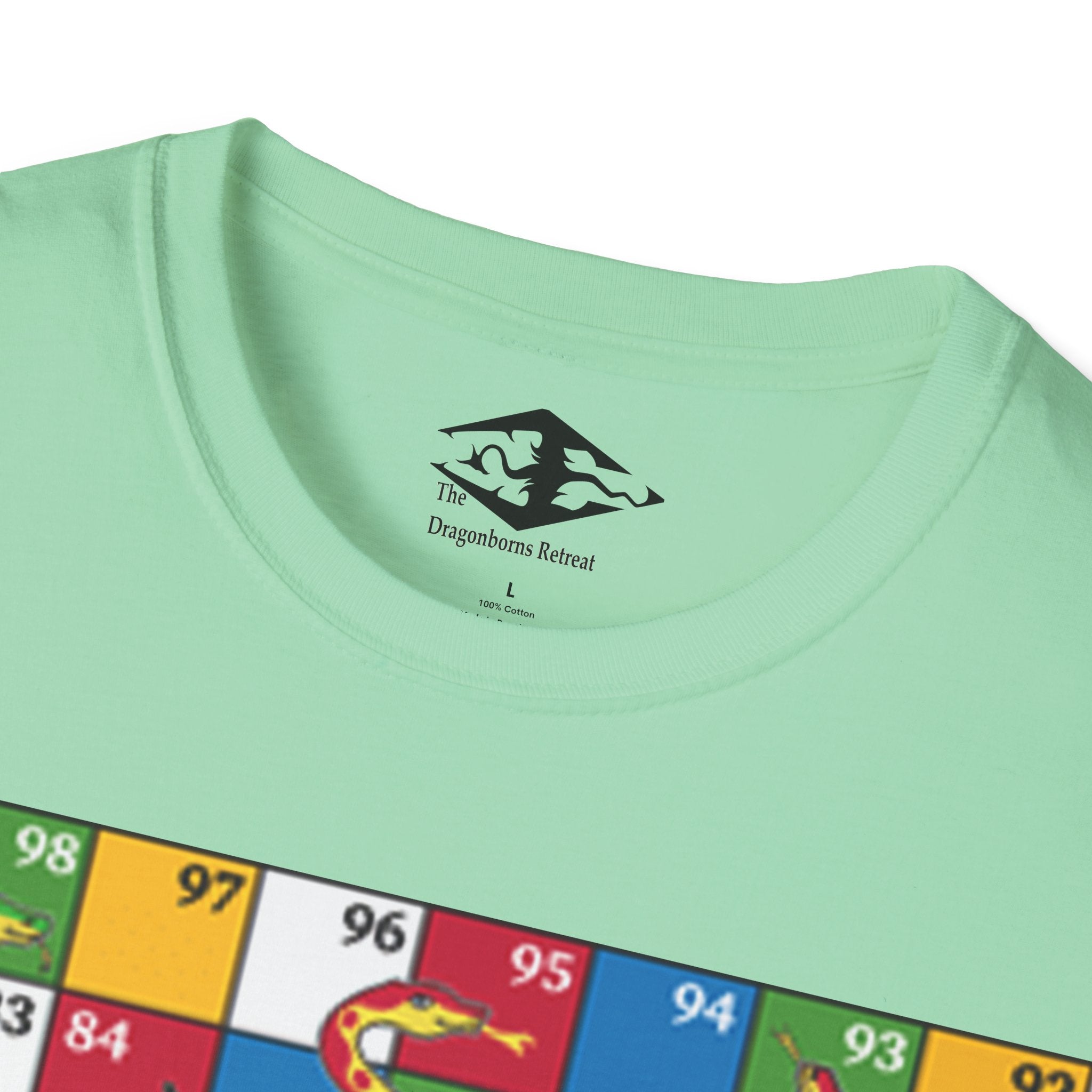 Travel Snakes and Ladders Board Unisex Softstyle T-Shirt (pieces not included)