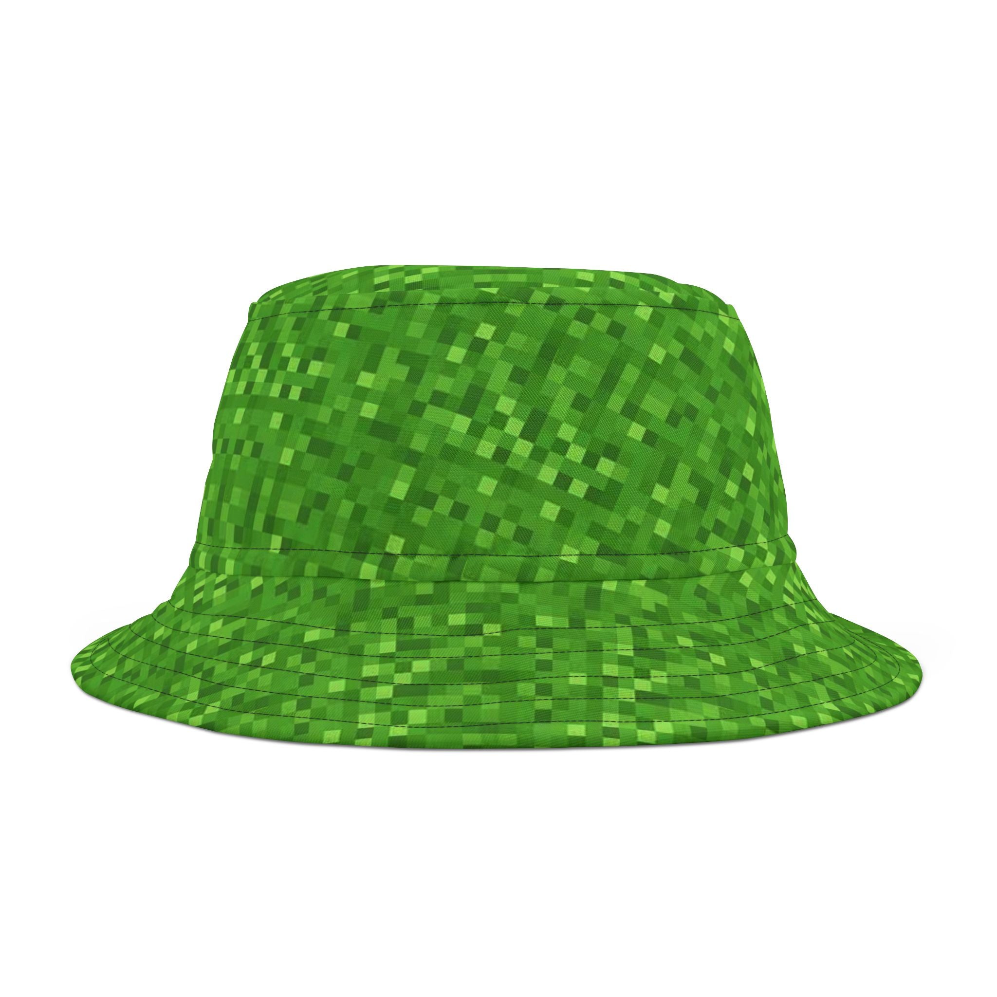 Green Pixel texture effect Creeper inspired Bucket Hat (AOP)