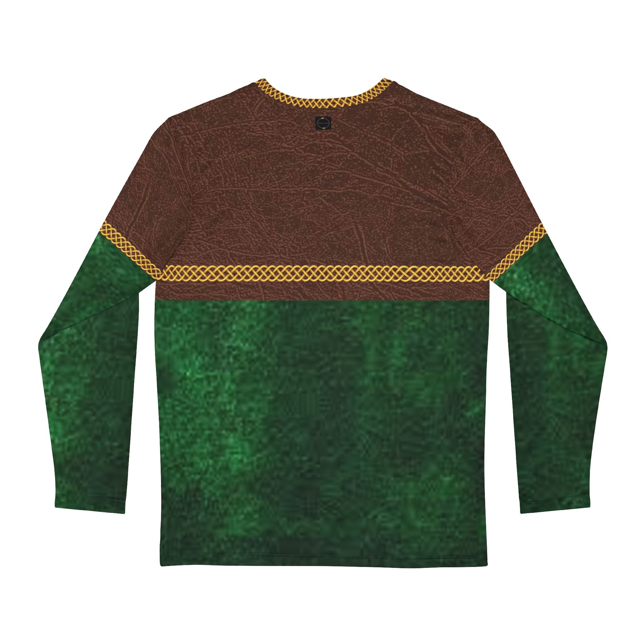 Fabled Fashion Men's Long Sleeve Leather and velvet celtic chain effect Robin Hood style AOP Shirt