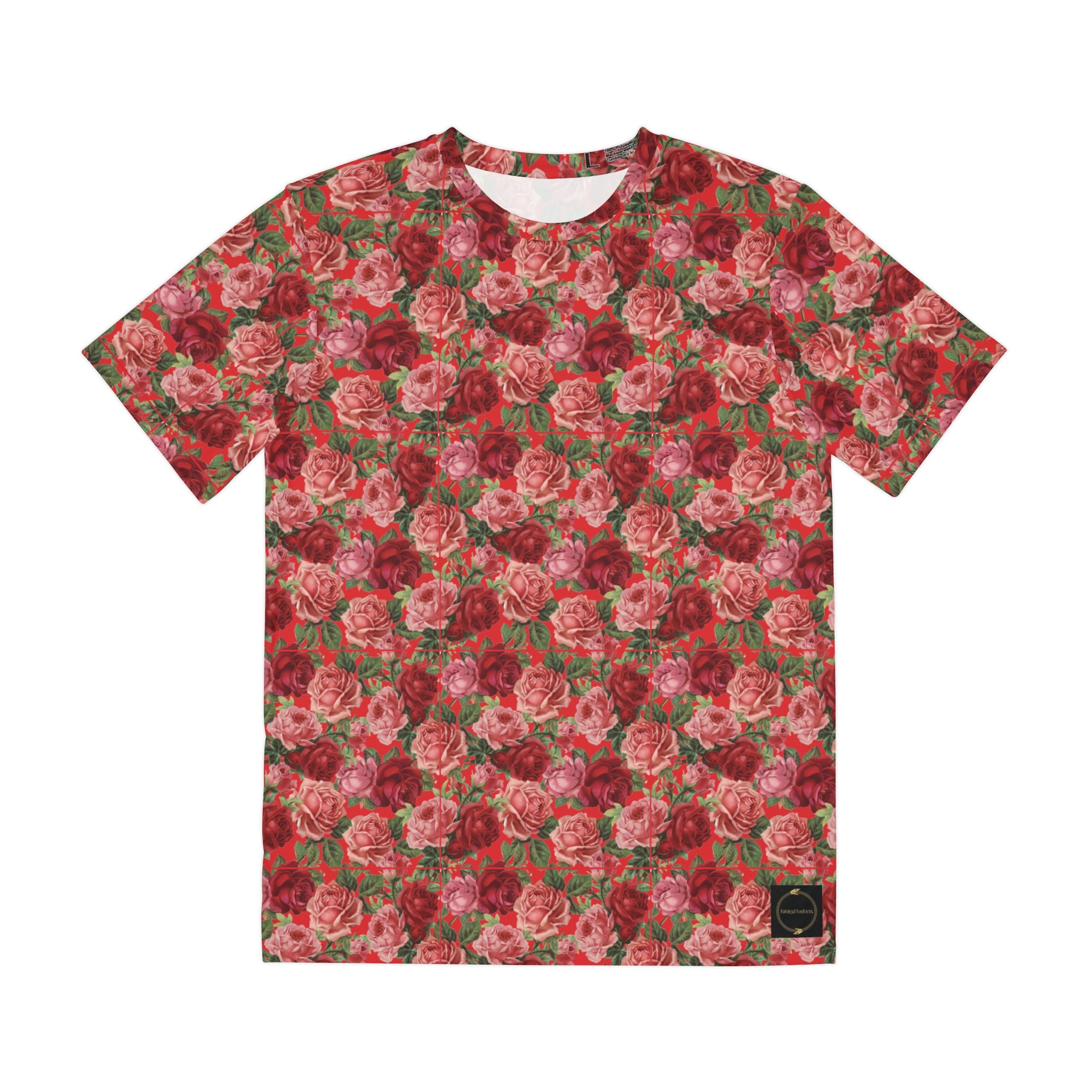 Fabled Fashion Flowerprint series Red roses Men's Polyester Tee (AOP)