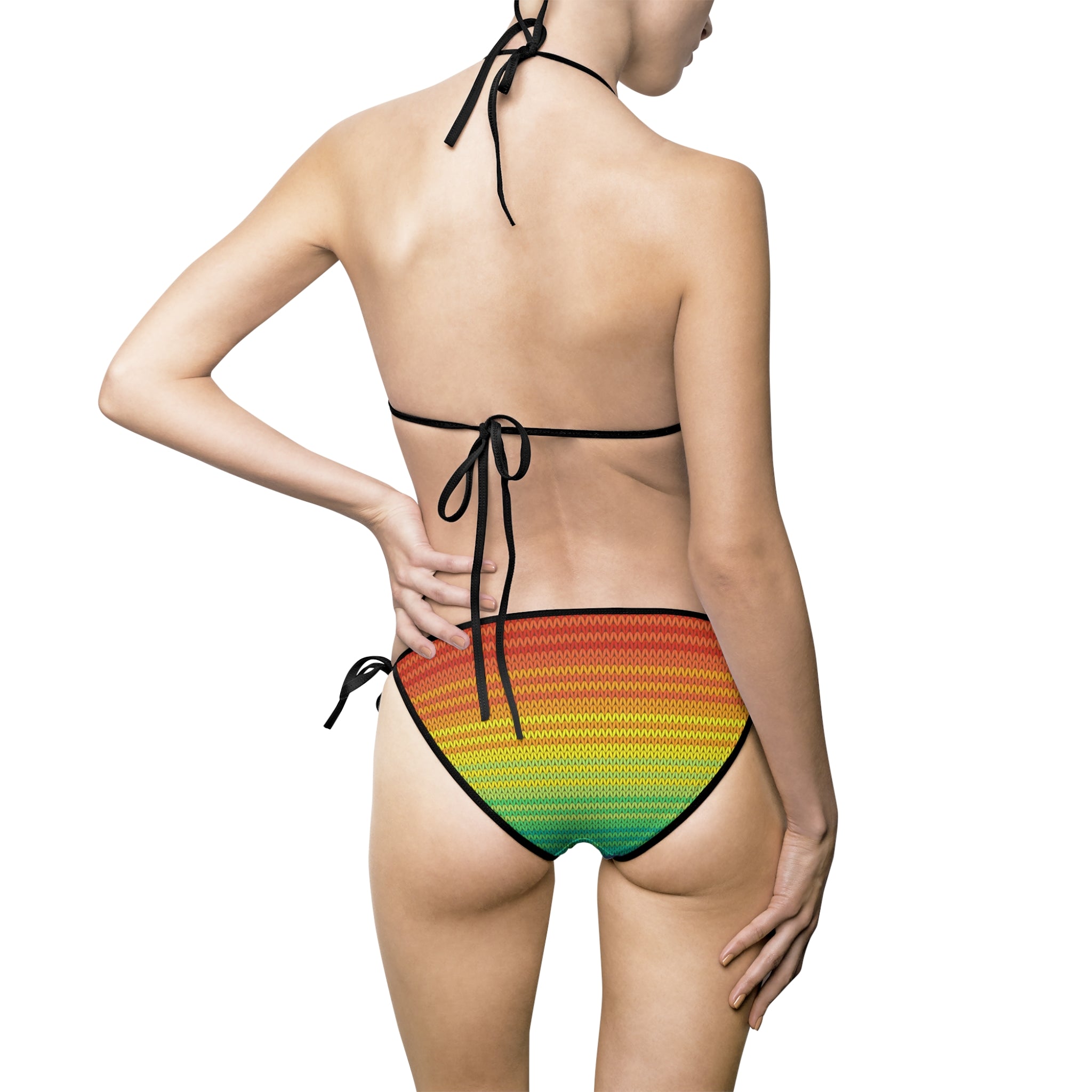 Fabled Fashion Rainbow poncho effect Women's Bikini Swimsuit (AOP)