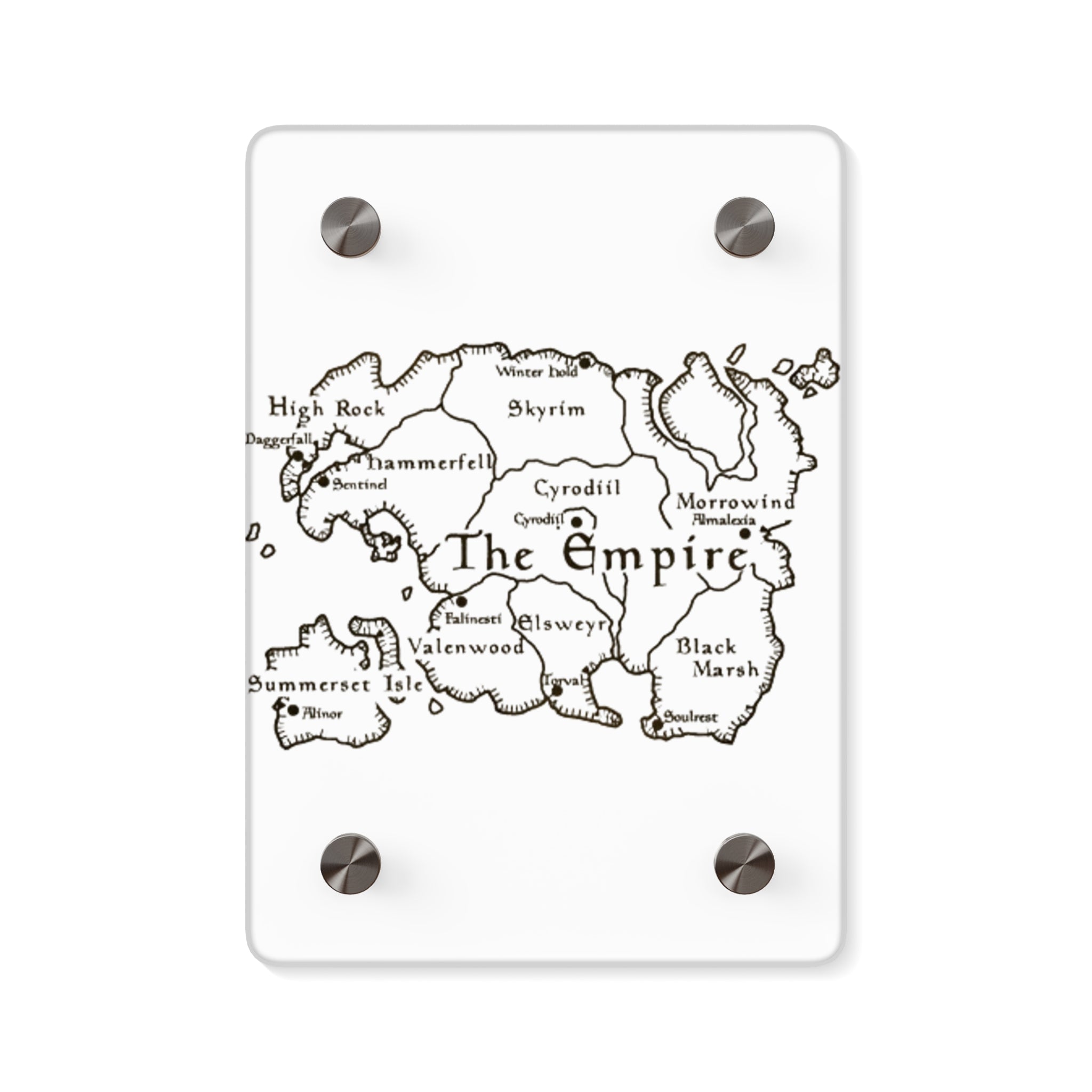 Tamriel map Dragonborn Skyrim Acrylic Wall Art Panels