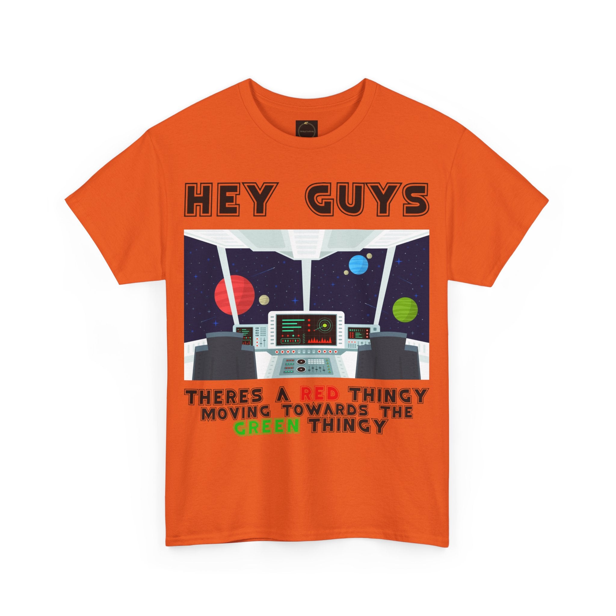 Red Thingy moving towards the Green thingy Funny Unisex Heavy Cotton Tee