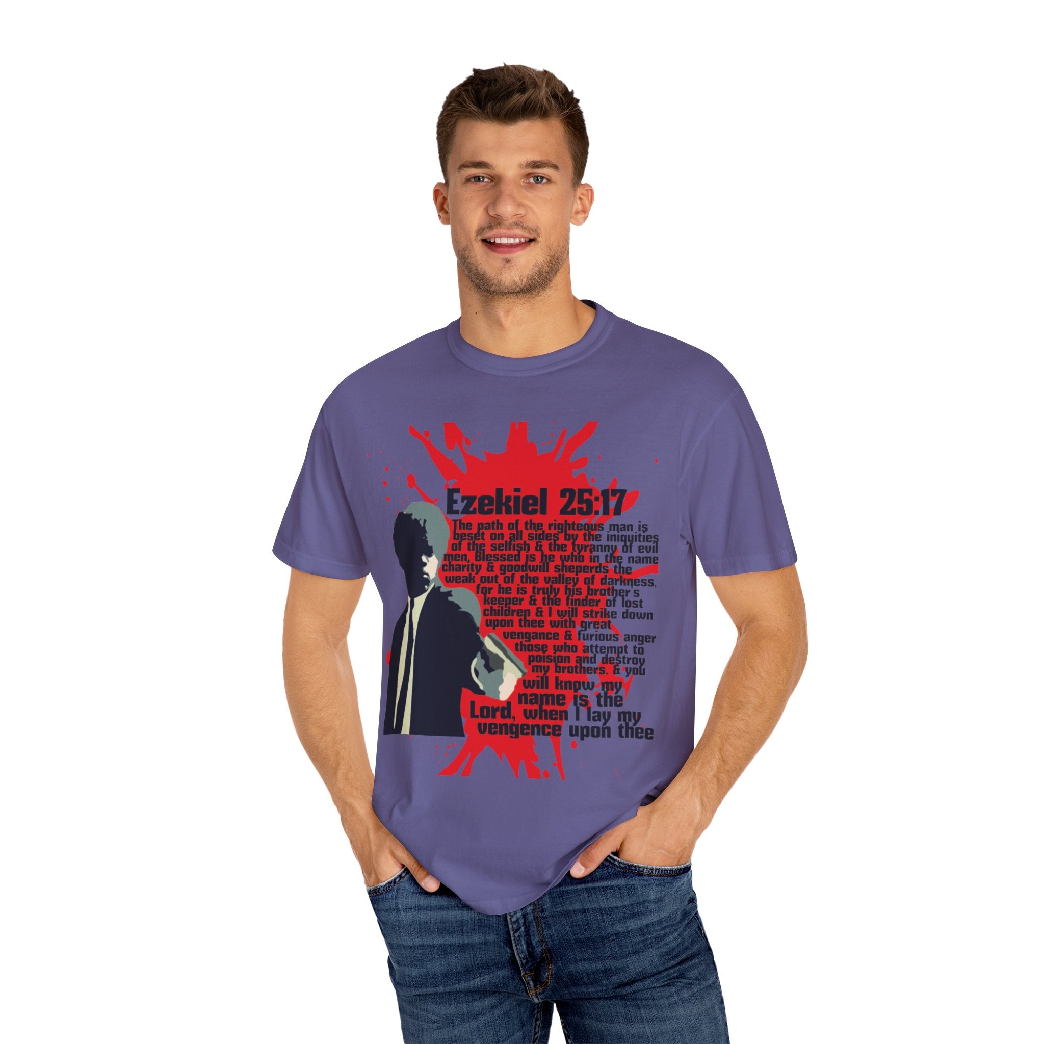 Pulp Fiction inspired Ezekiel 25:17 Unisex Garment-Dyed T-shirt