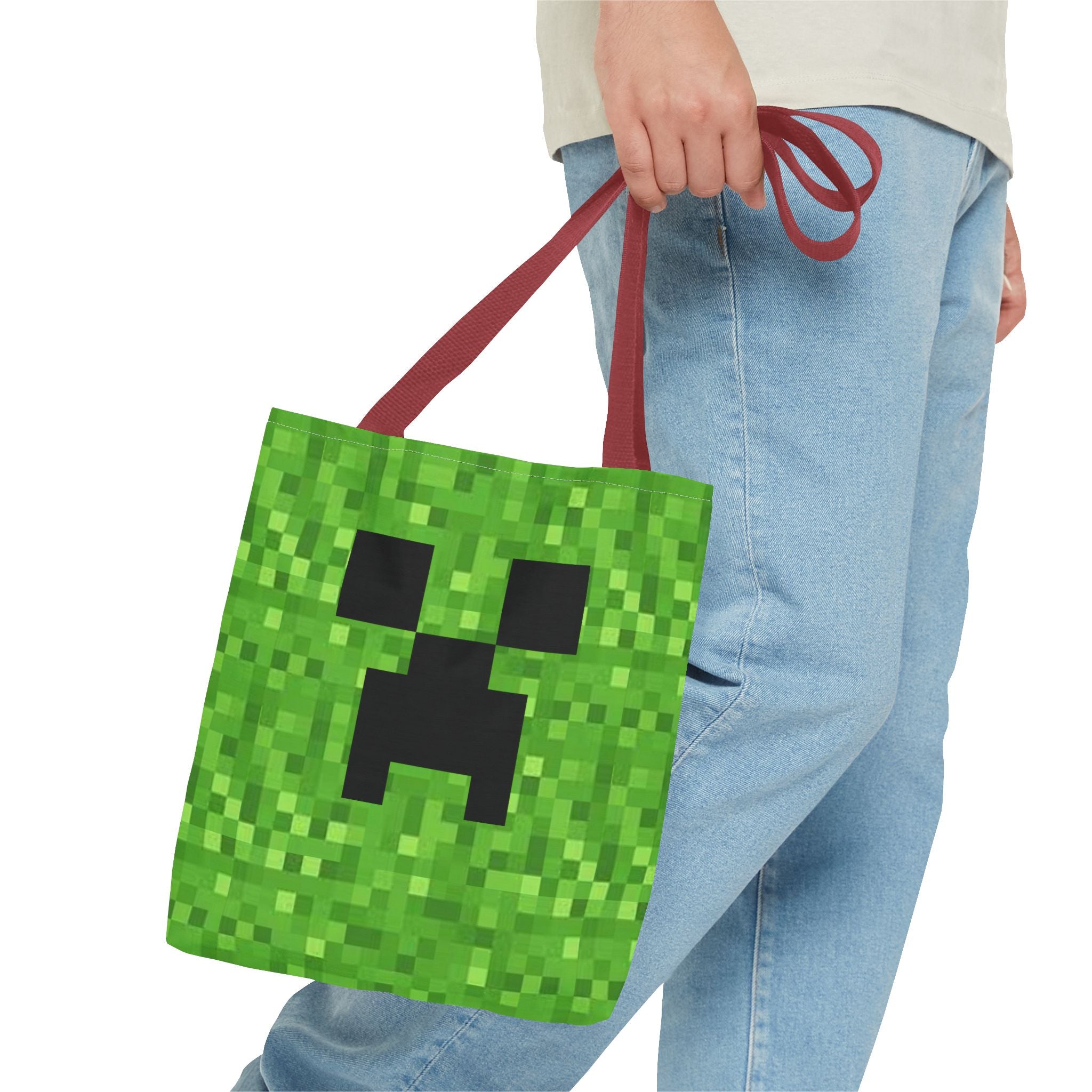 Minecraft Creeper inspired Tote Bag (AOP) Perfect for  Halloween