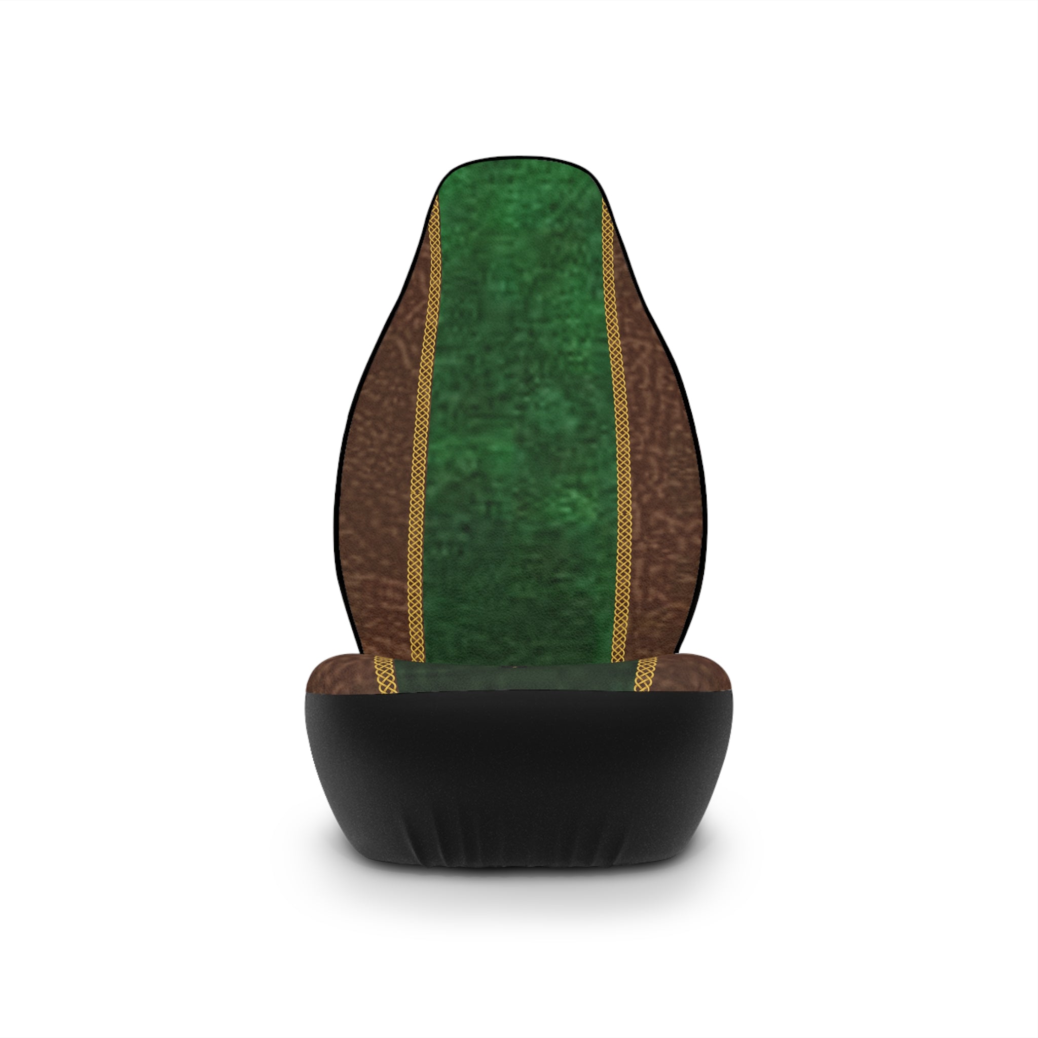 Fabled Fashion Green Velvet and Leather with Celtic knot design Car Seat Covers