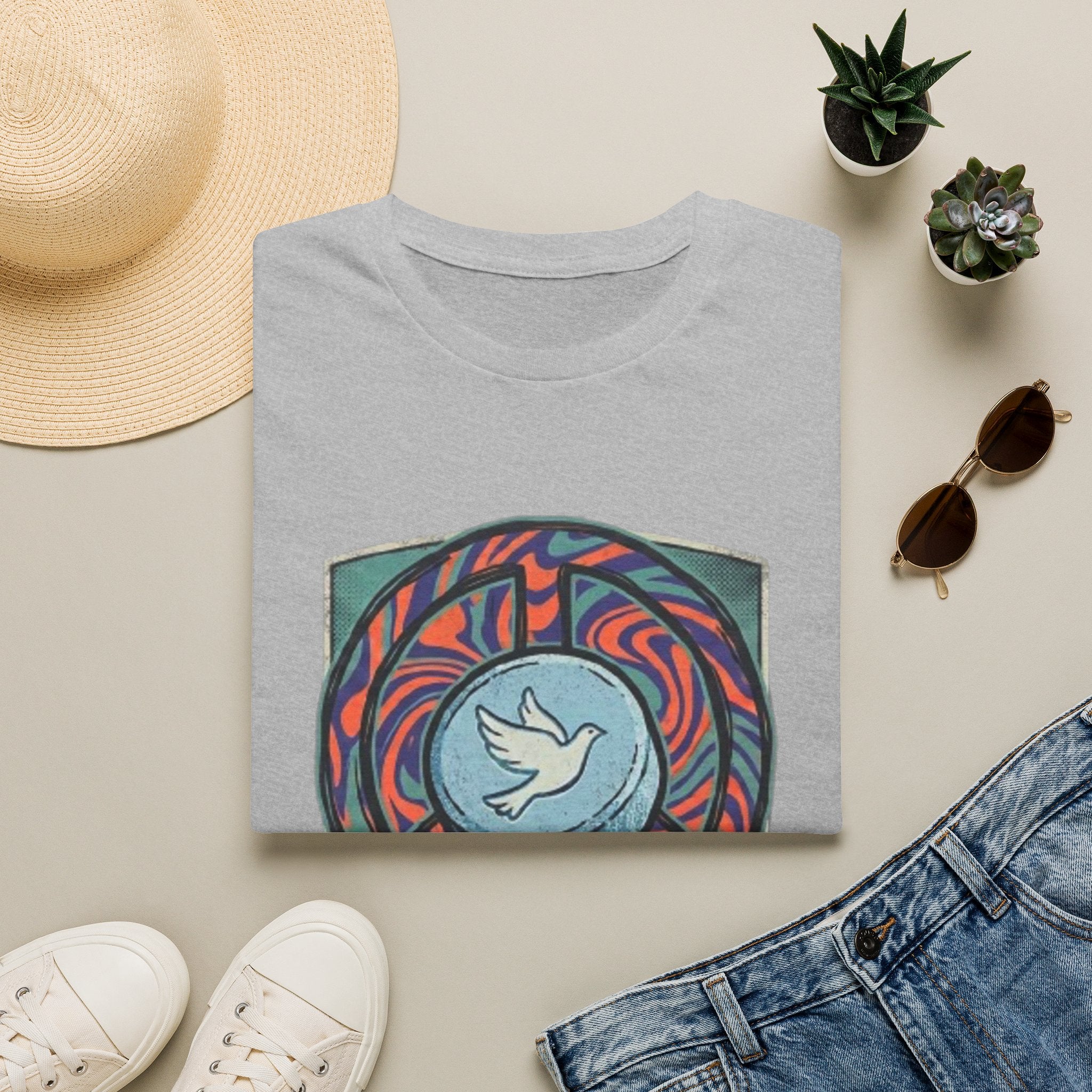 Retro Mandala Dove T-Shirt — 90s Raver Peace Tee
