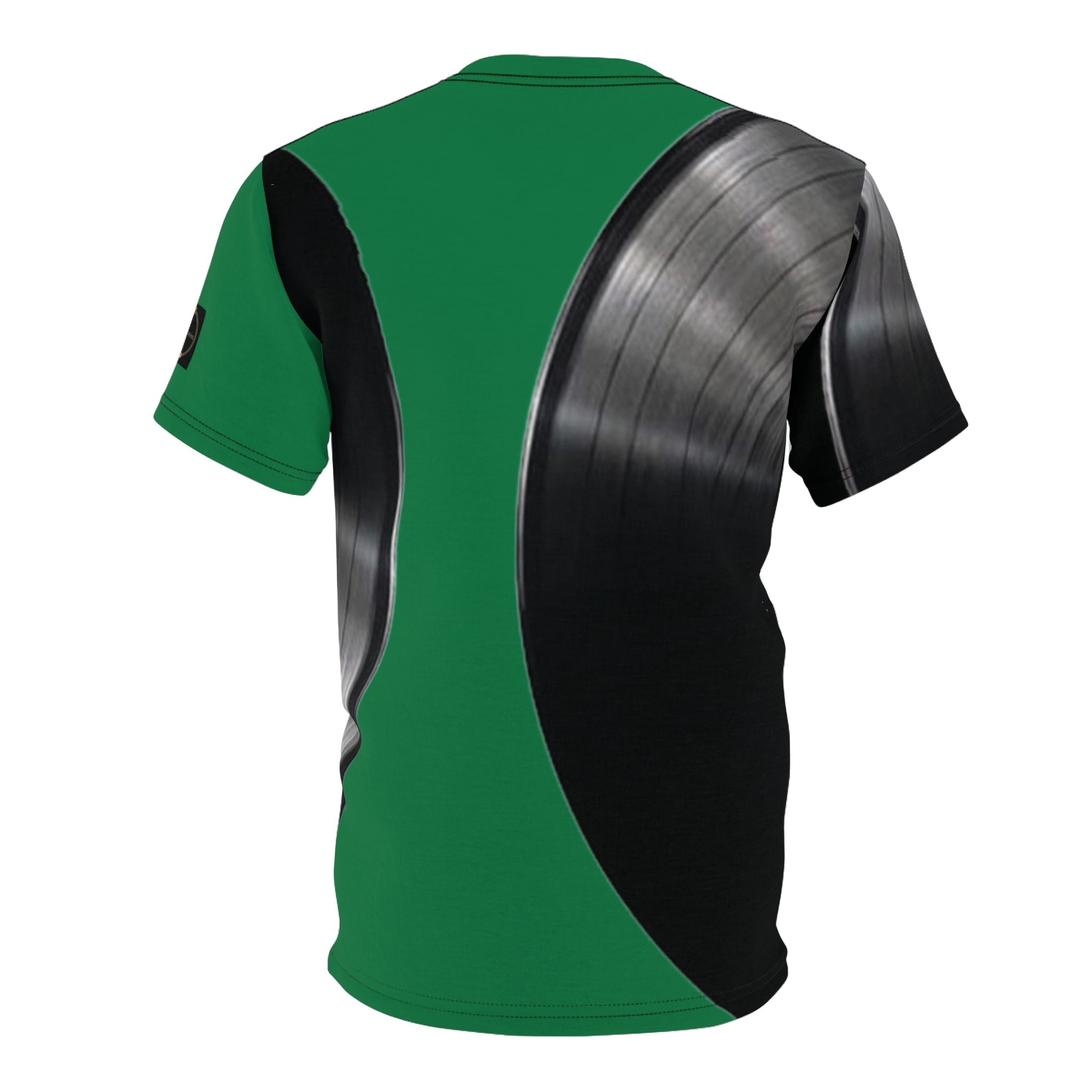 Fabled Fashion Vinyl Record design Unisex Cut & Sew Tee (AOP) Green