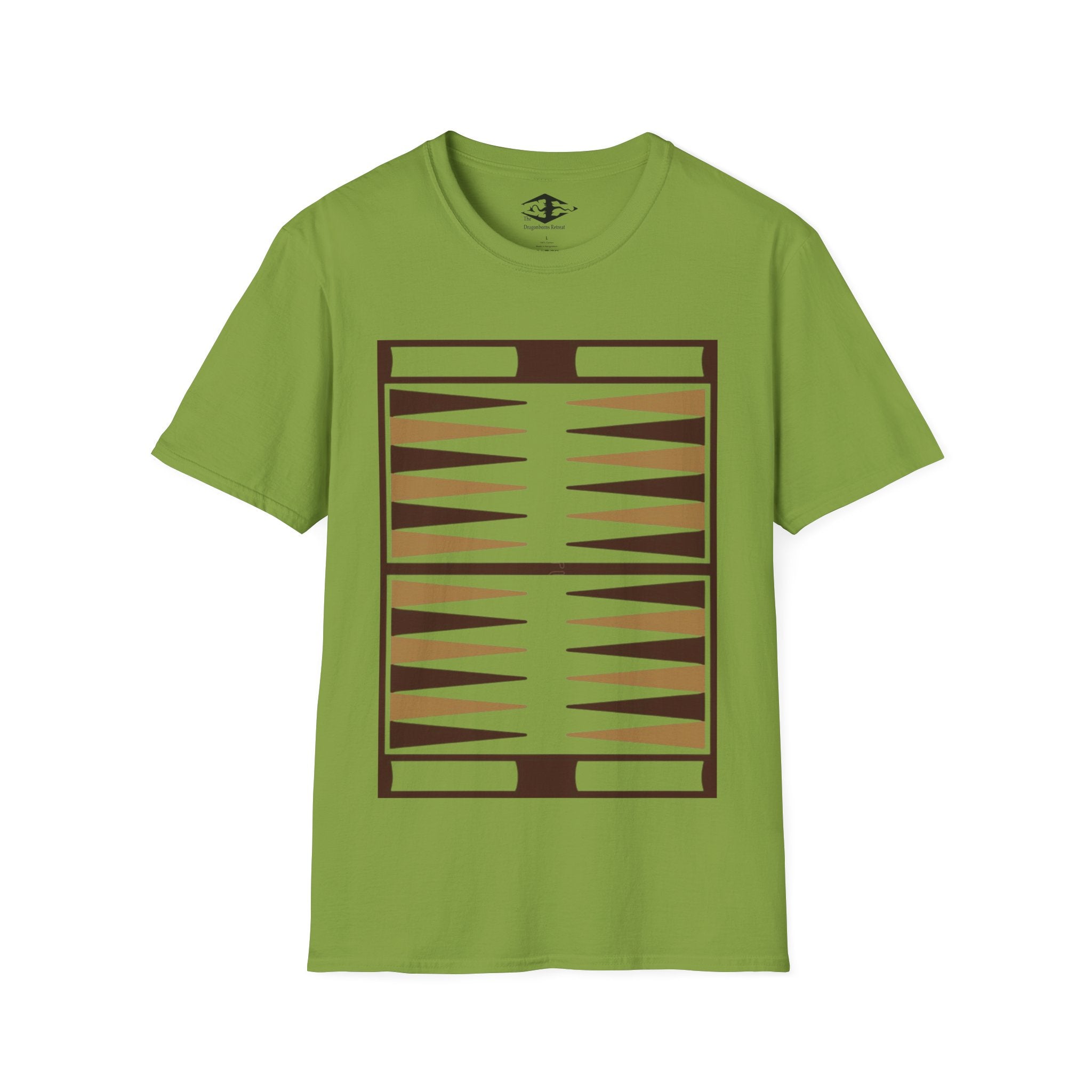 Travel Backgammon Board Unisex Softstyle T-Shirt (pieces not included)