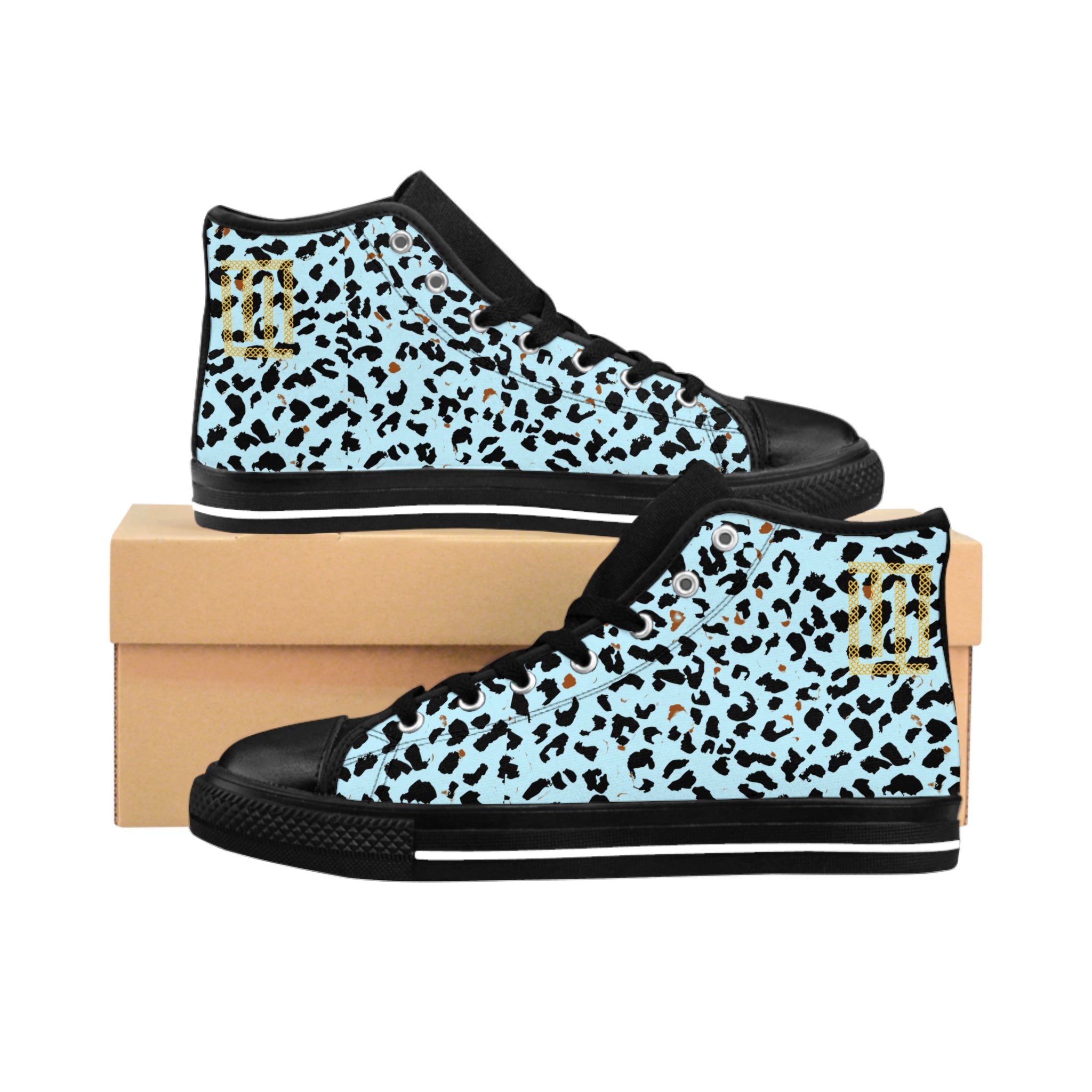 Fabled Fashion Blue Leopard print Women's Classic Sneakers