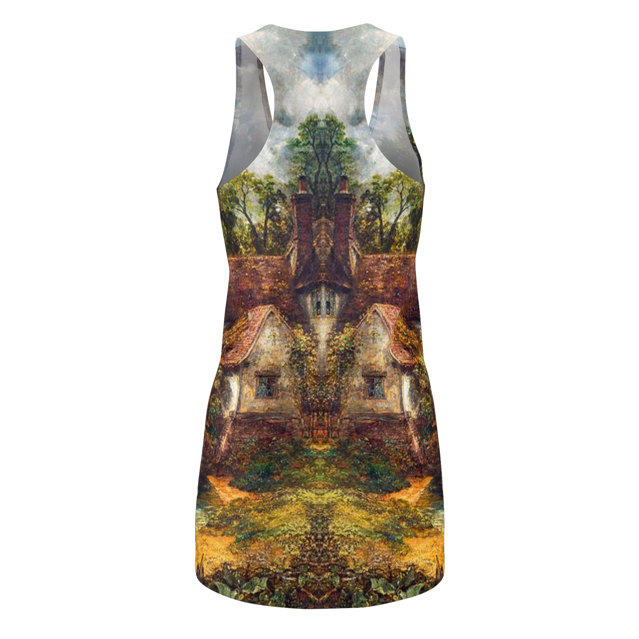 Fabled Fashion Haywain by John constable Women's Cut & Sew Racerback Dress (AOP)