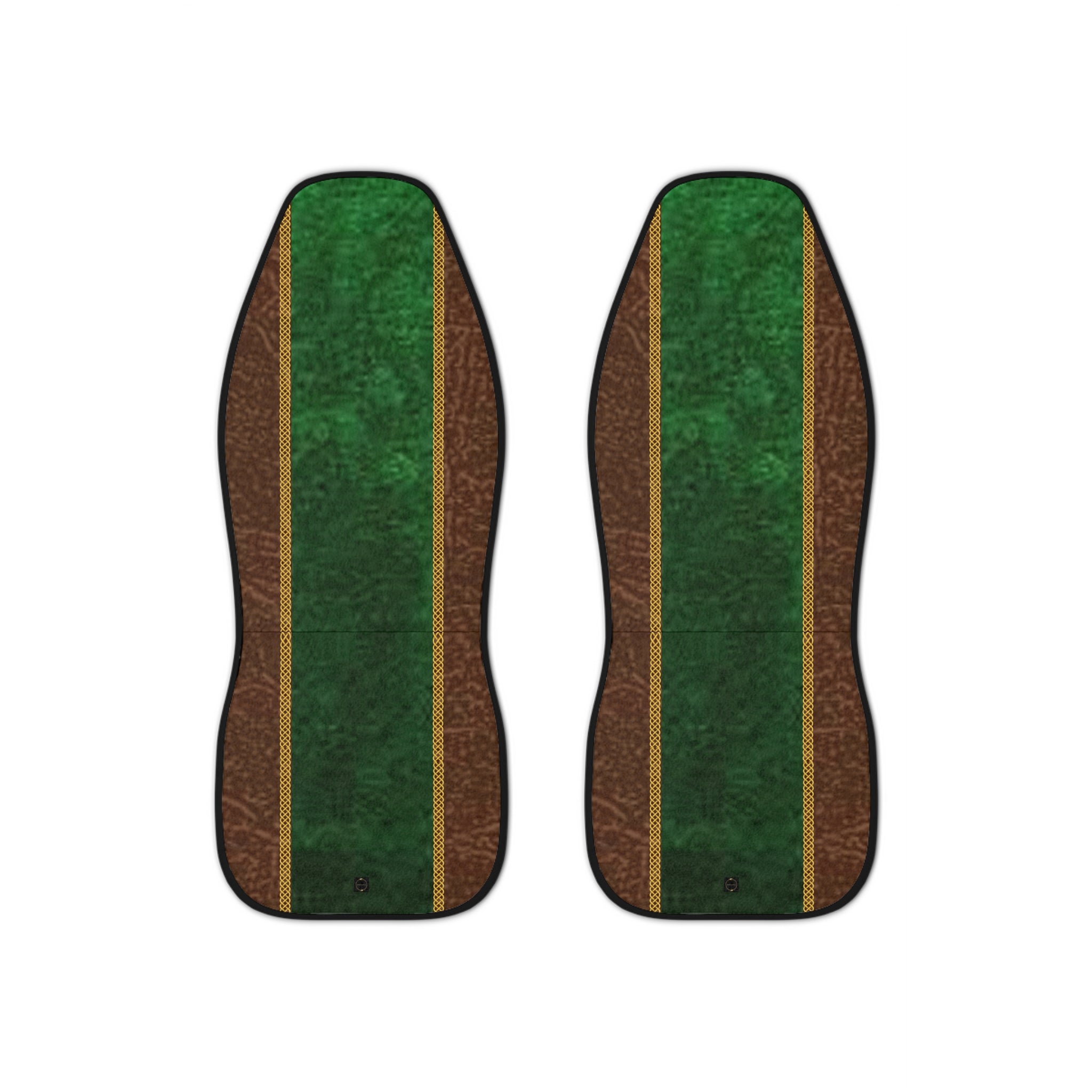 Fabled Fashion Green Velvet and Leather with Celtic knot design Car Seat Covers