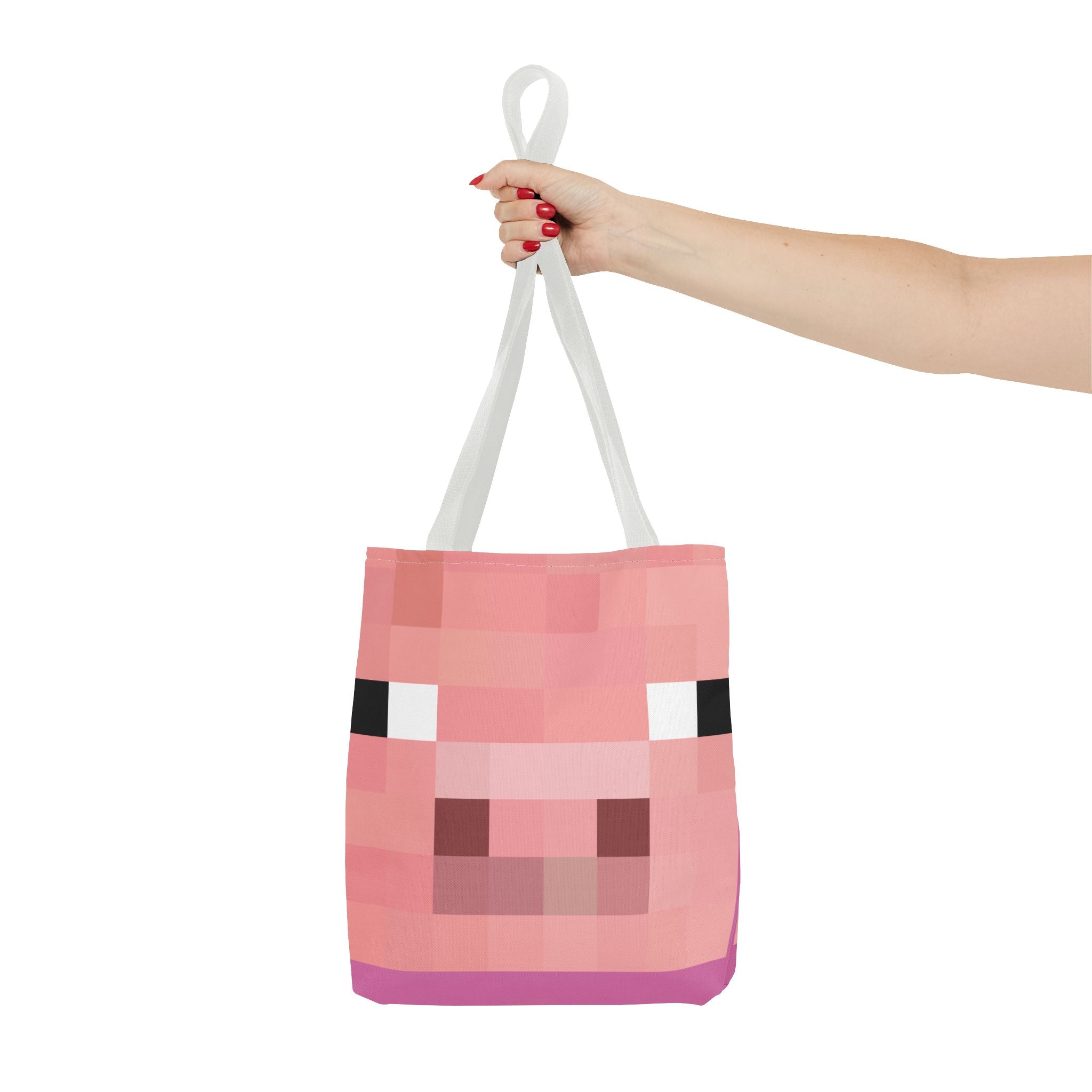 Minecraft inspired Pig Tote Bag (AOP) Perfect for  Halloween