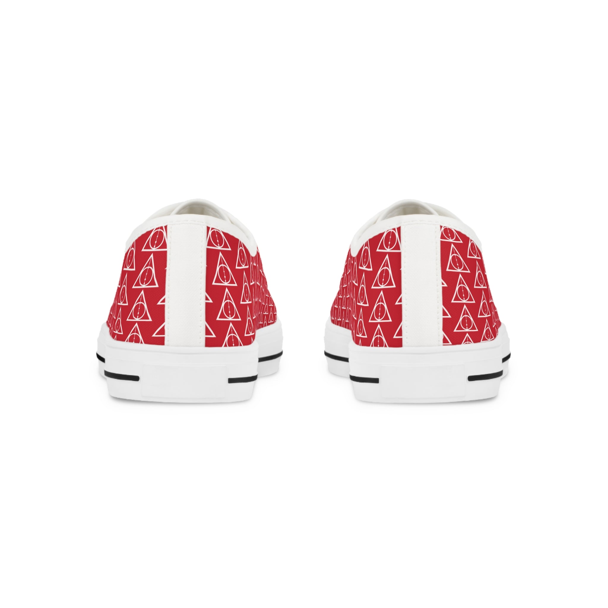 Harry Potter inspired Deathly Hallows logo Men's Low Top Sneakers Red