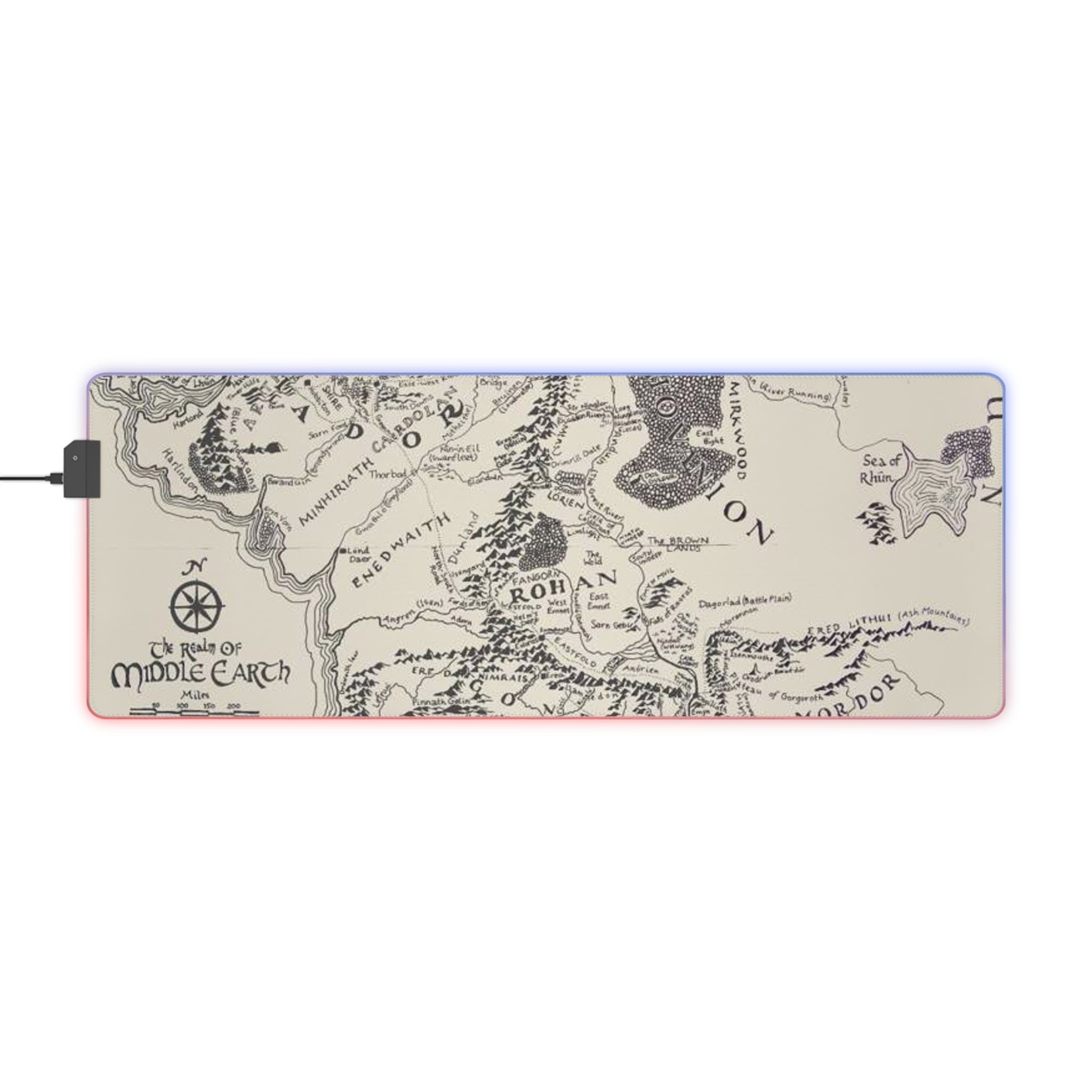 Lord of the rings inspired Middle Earth LED Gaming Mouse Pad
