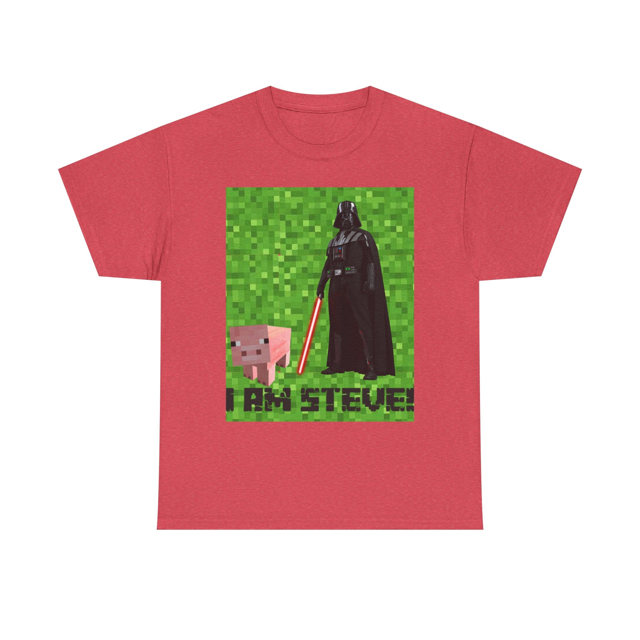 Minecraft inspired mock Fan art 'I am Steve!' Unisex Heavy Cotton Tee