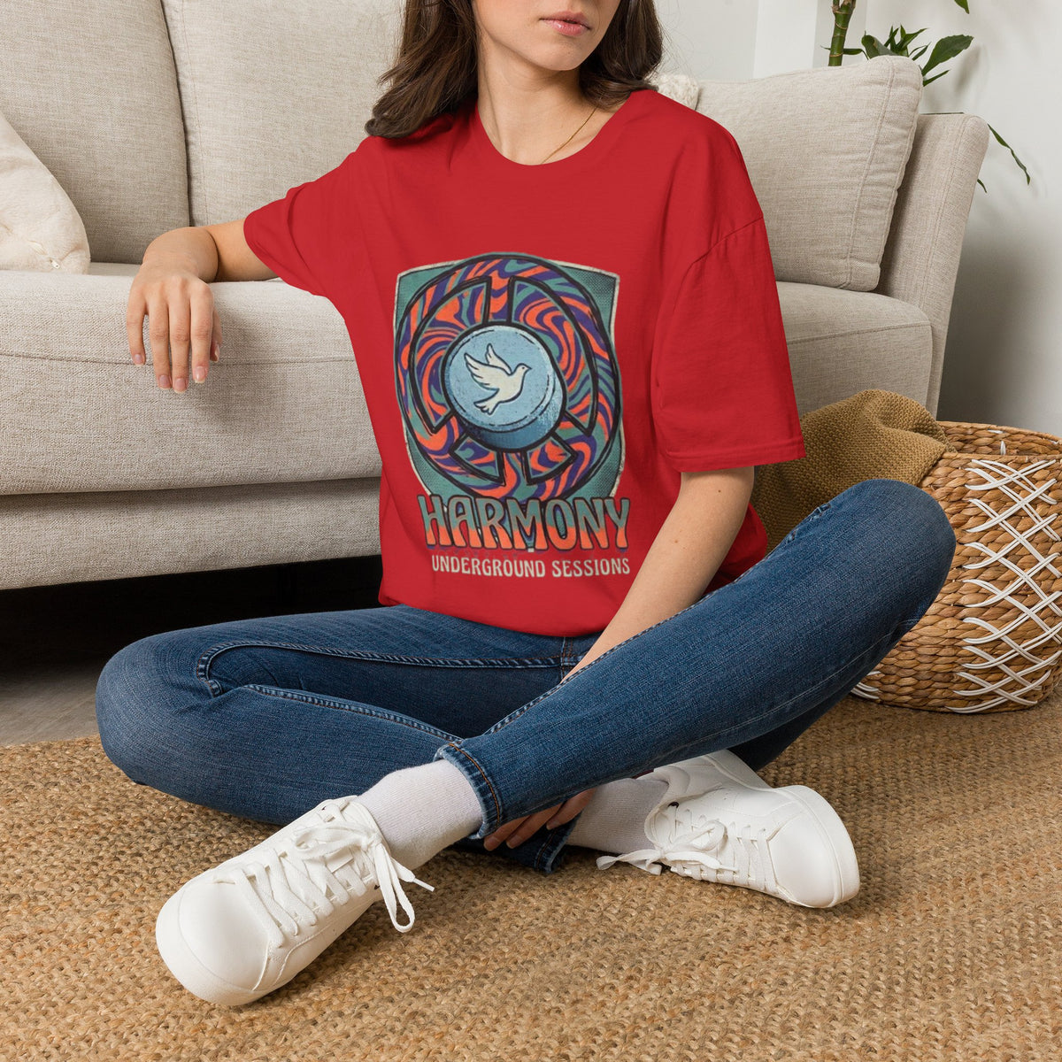 Retro Mandala Dove T-Shirt — 90s Raver Peace Tee