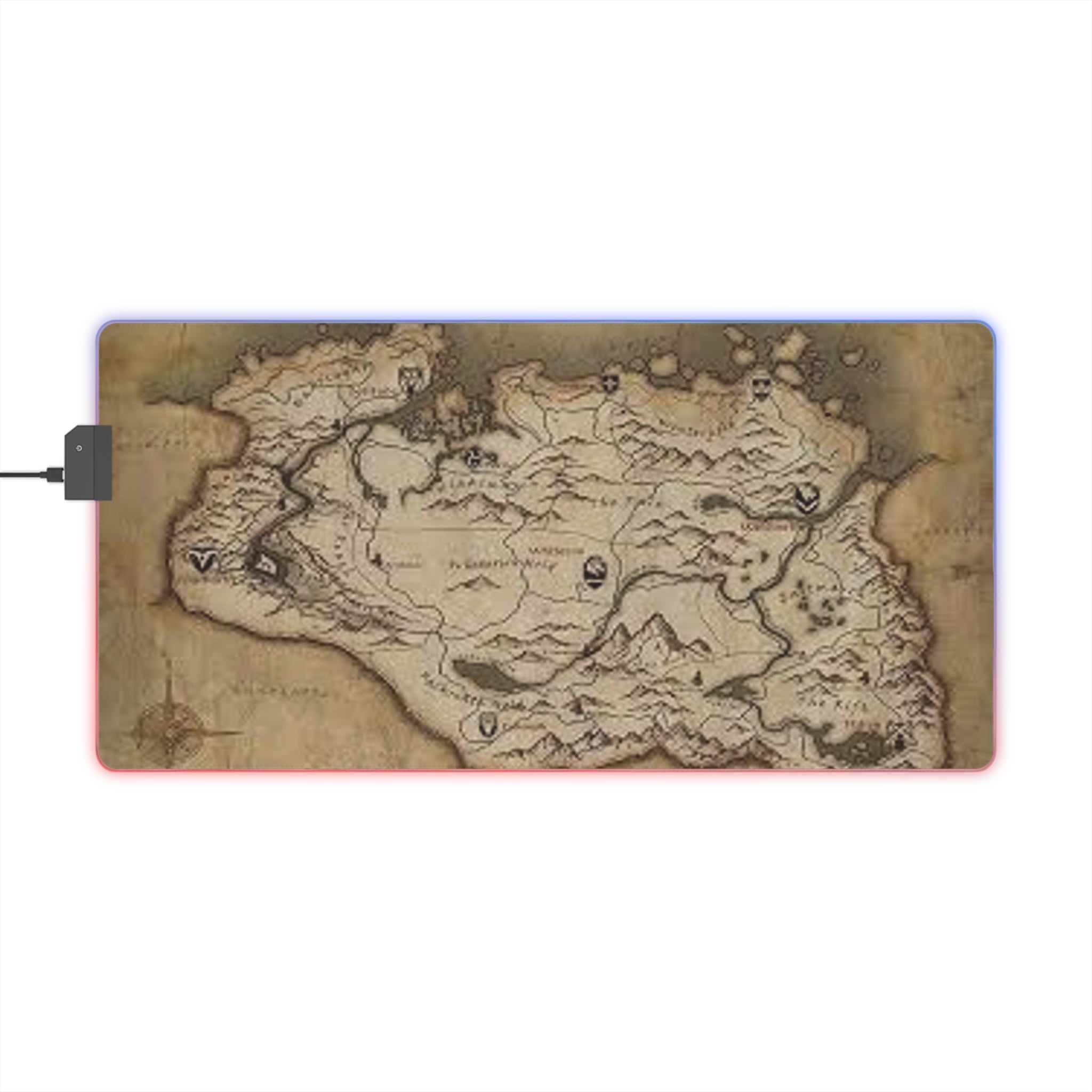 Dragonborn map LED Gaming Mouse Pad