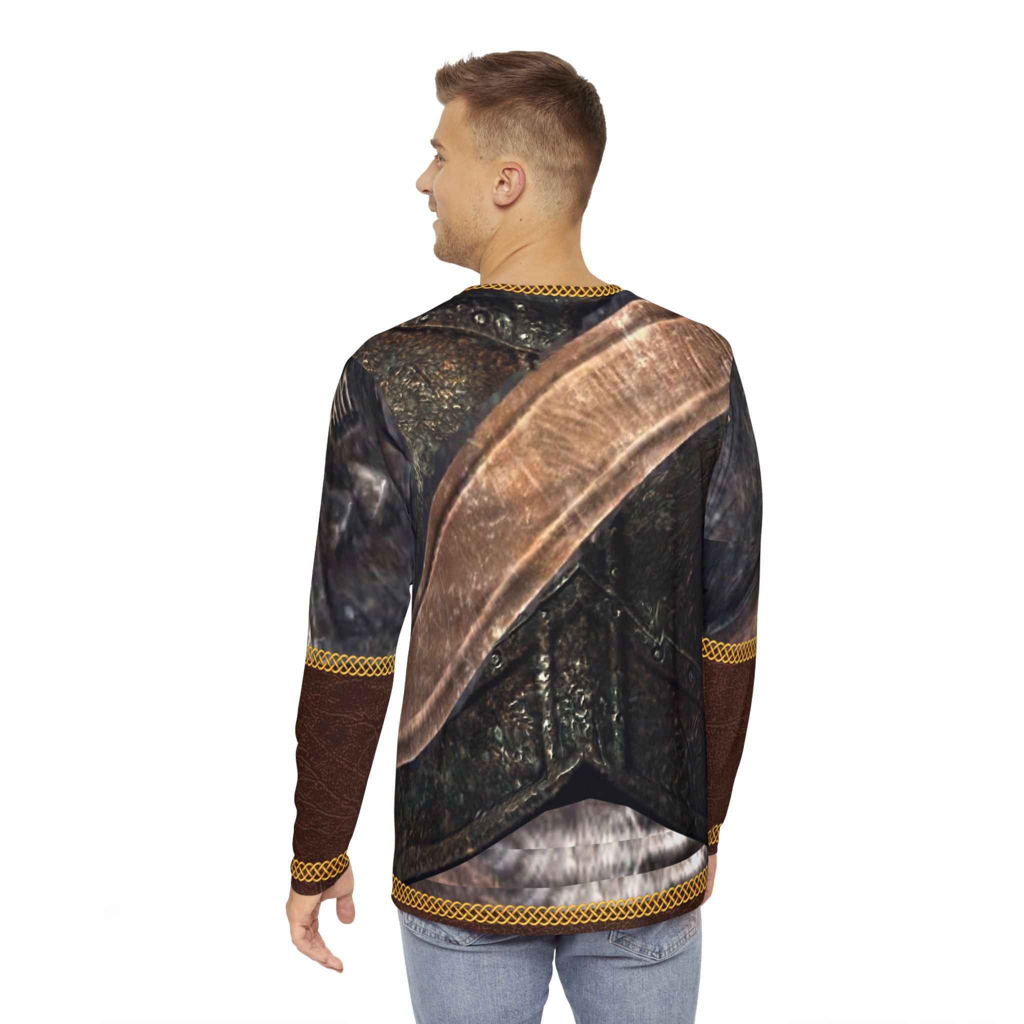 Fabled Fashion Men's Long Sleeve dragonborn Armour AOP Shirt Cosplay LARP attire