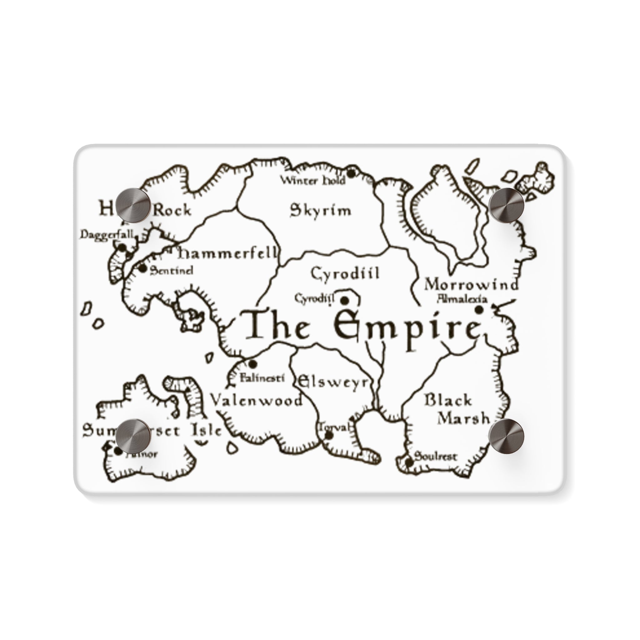 Tamriel map Dragonborn Skyrim Acrylic Wall Art Panels