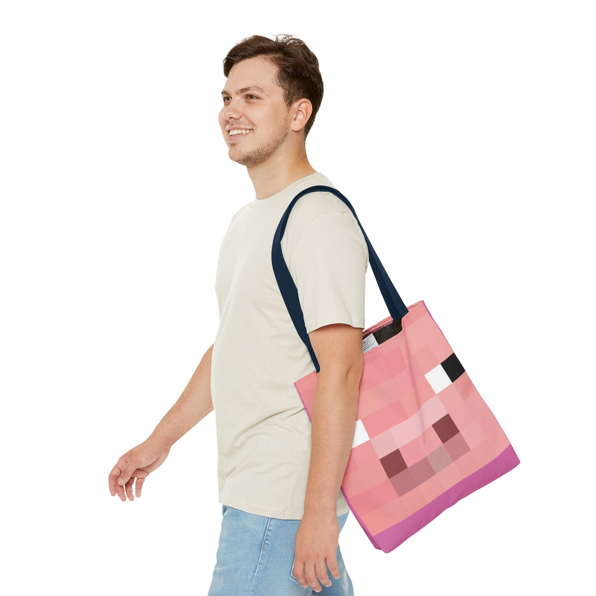 Minecraft inspired Pig Tote Bag (AOP) Perfect for  Halloween