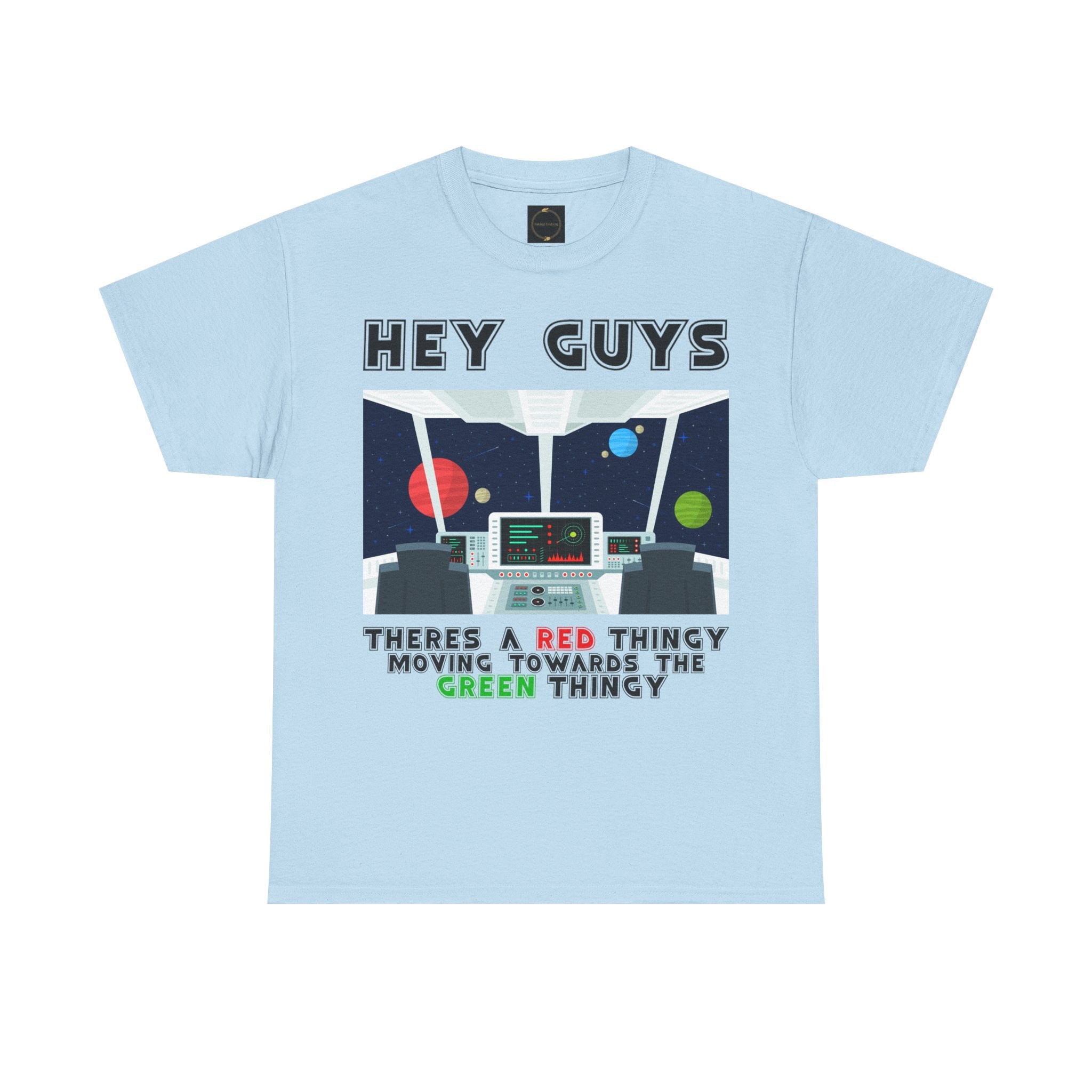 Red Thingy moving towards the Green thingy Funny Unisex Heavy Cotton Tee