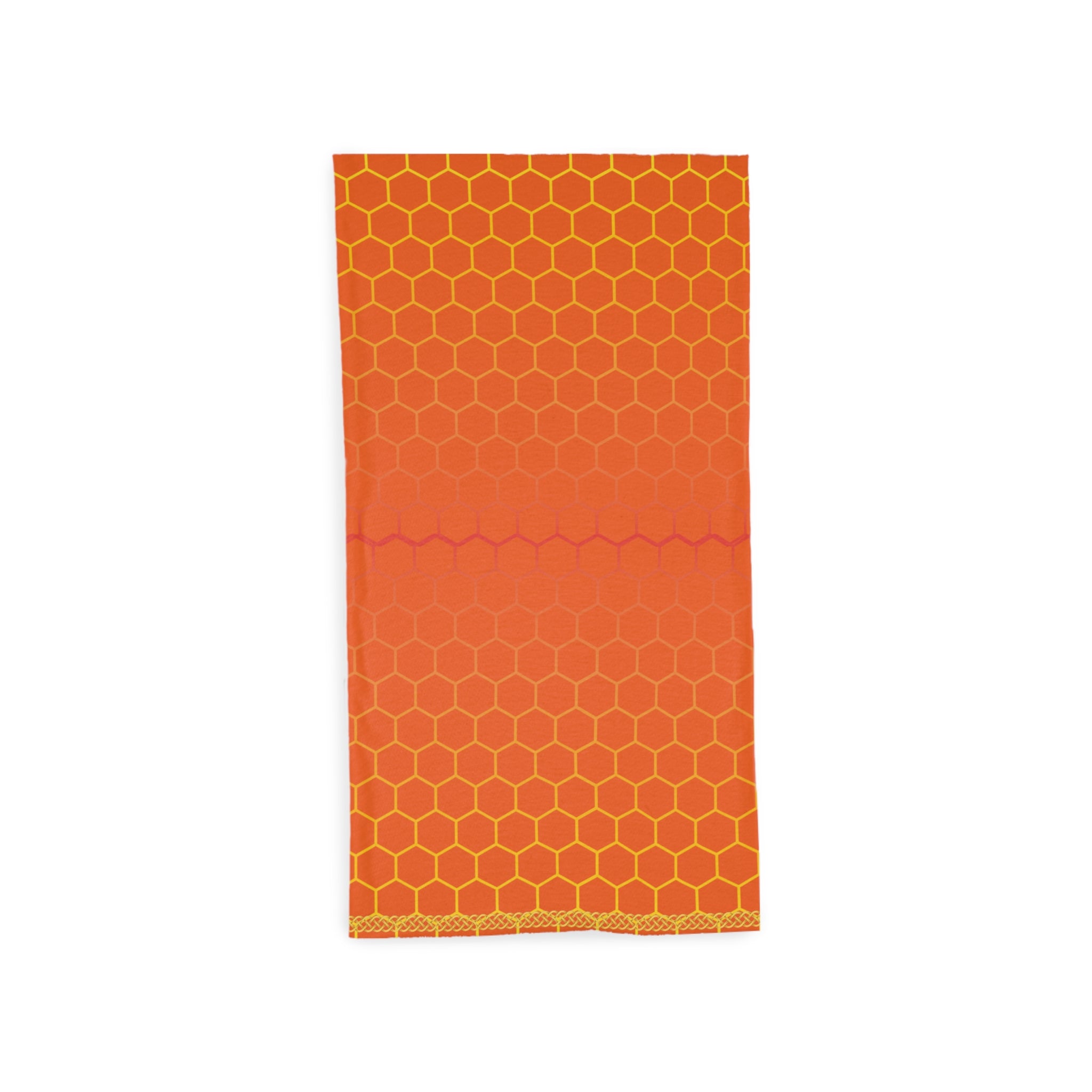 Fabled Fashion Orange Honeycomb Print Tube Scarf
