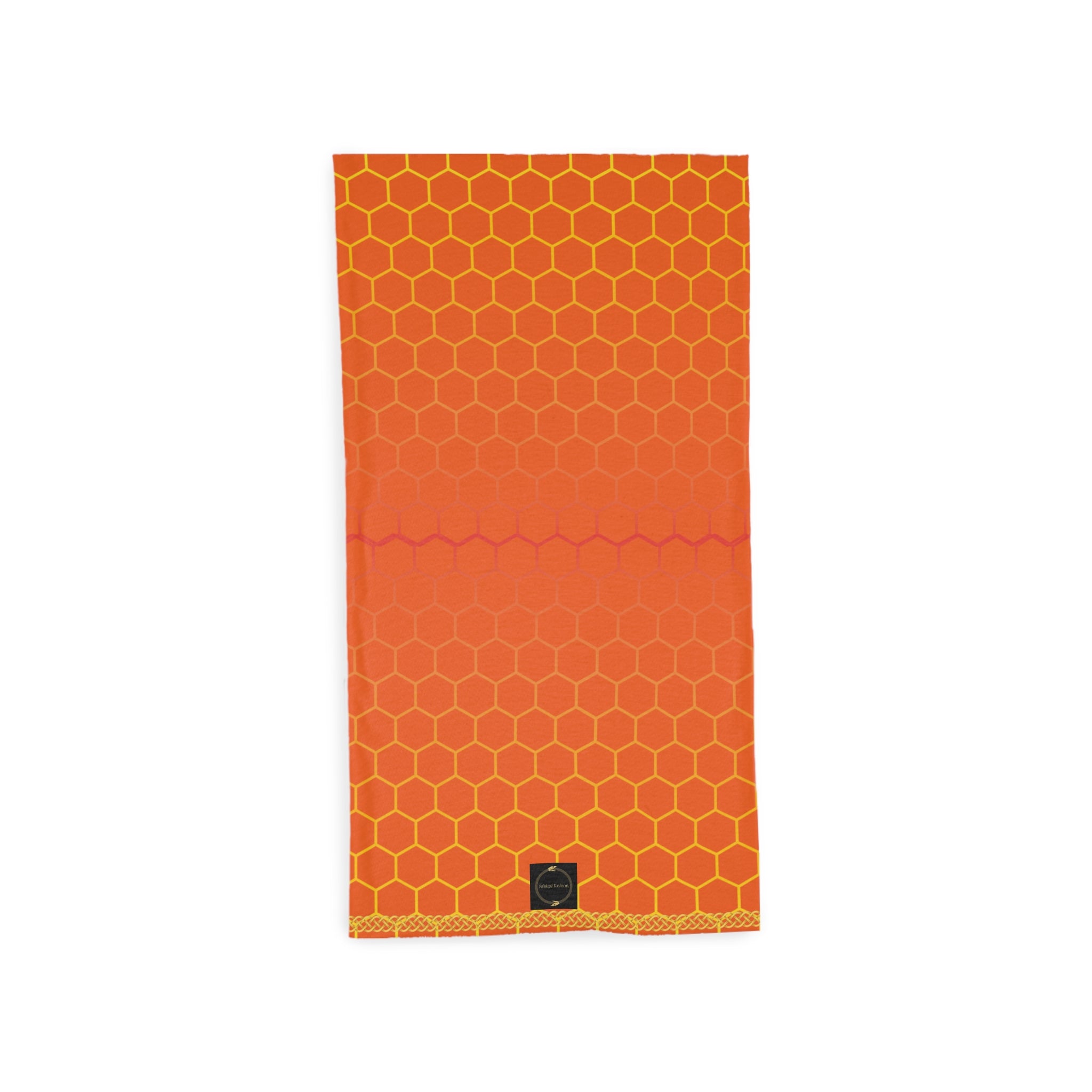 Fabled Fashion Orange Honeycomb Print Tube Scarf