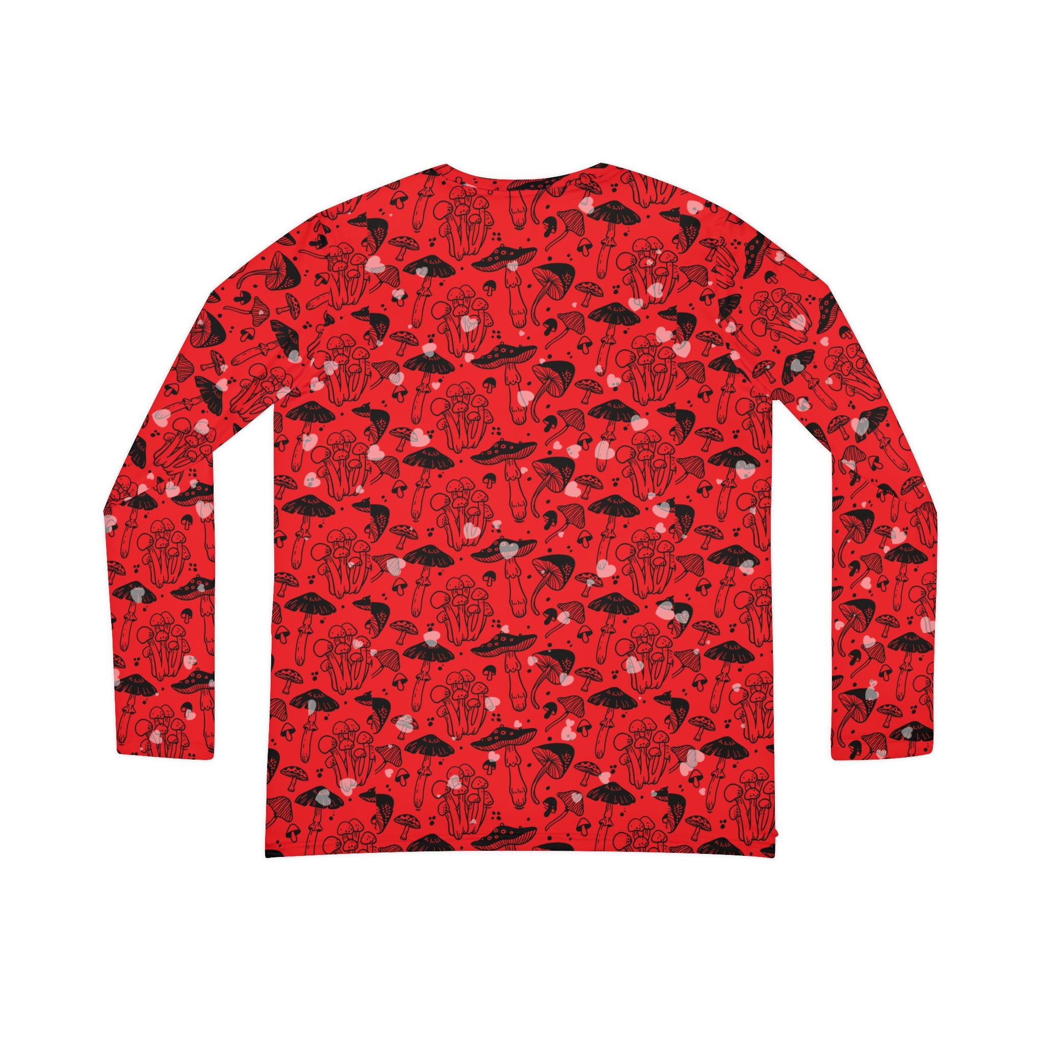 Fabled Fashion Red Toadstool effect Mushroom Print Women's Long Sleeve V-neck Shirt (AOP)