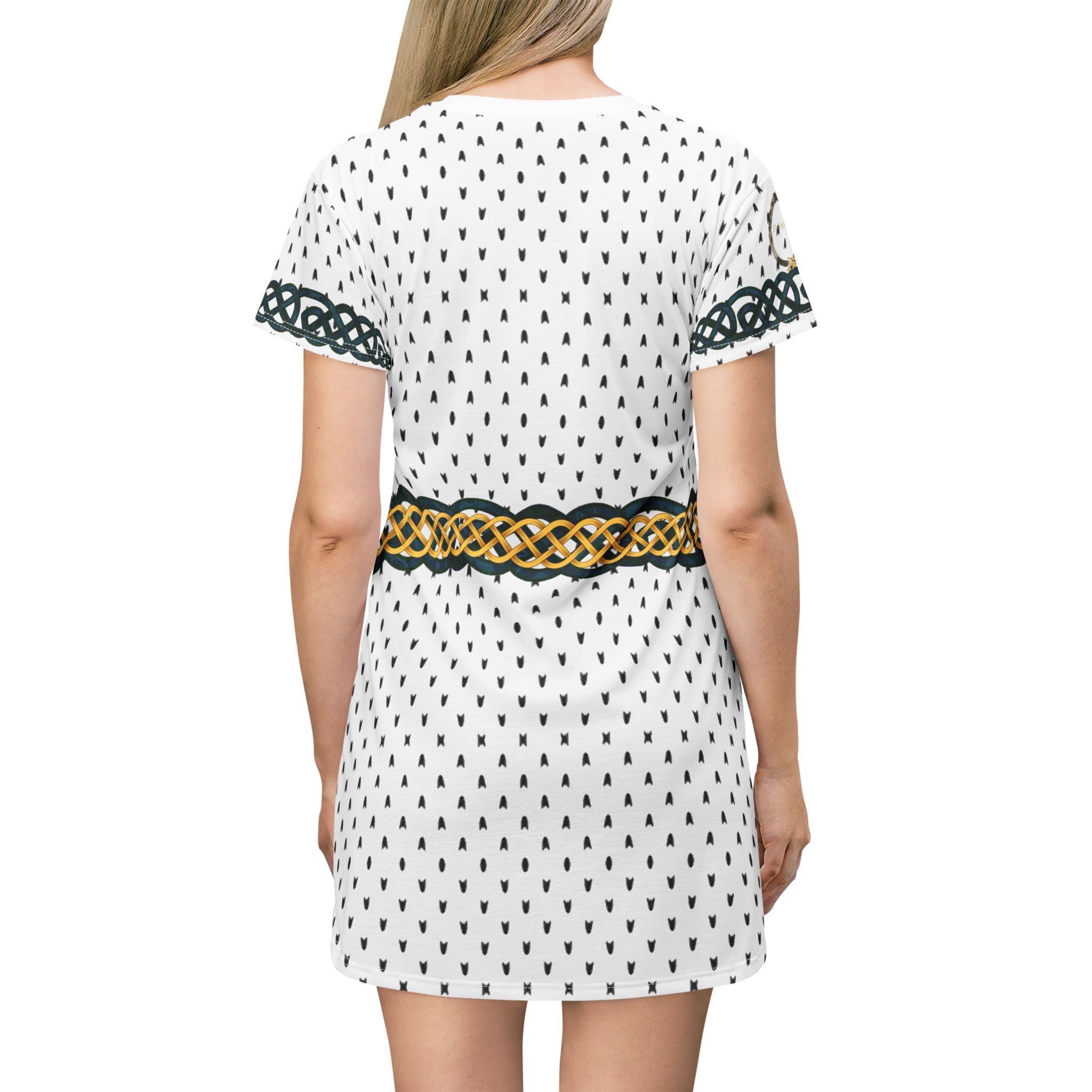 Fabled Fashion Celtic knot Ermine Medieval fashion All Over Print T-Shirt Dress