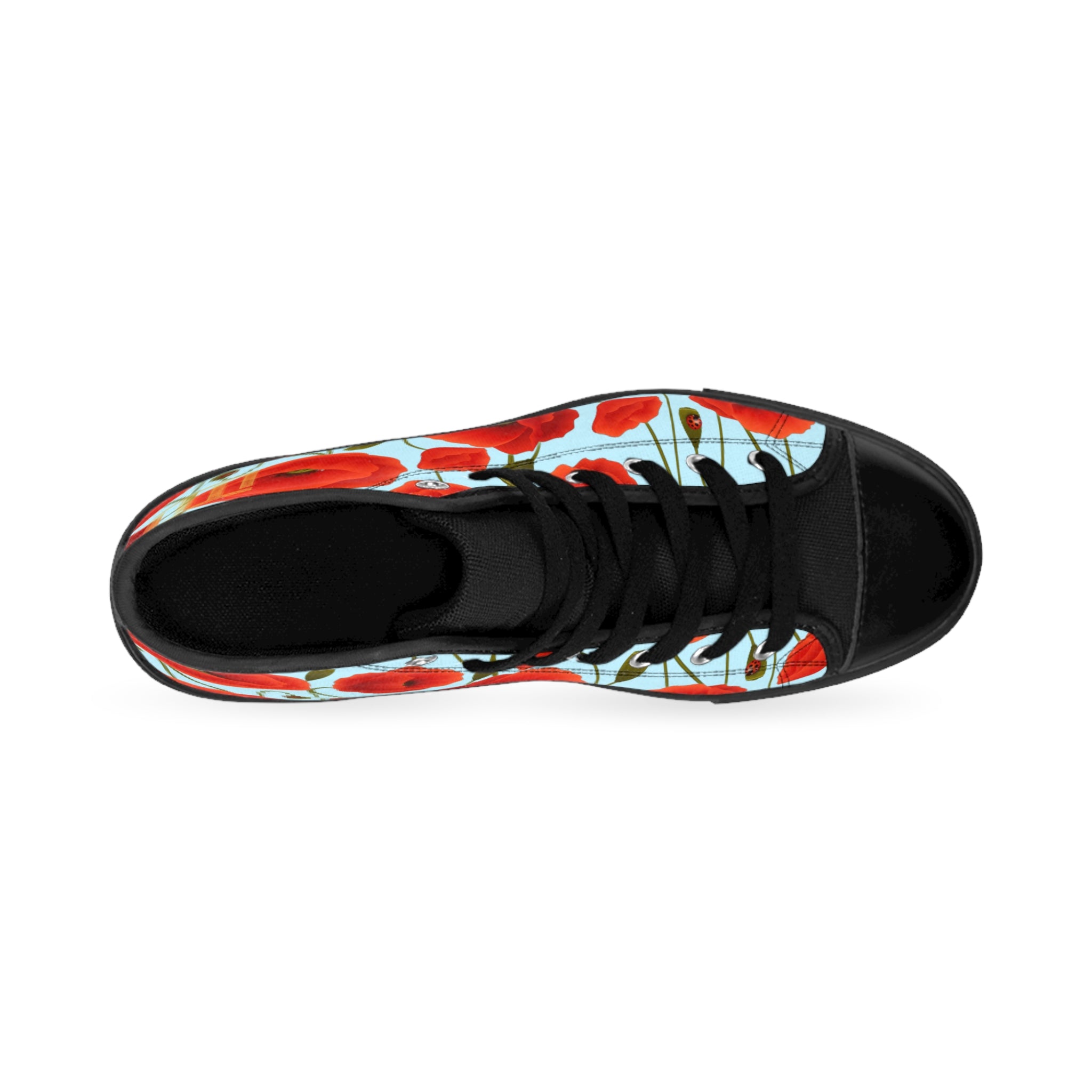 Fabled Fashion Poppies on Blue Men's Classic Sneakers