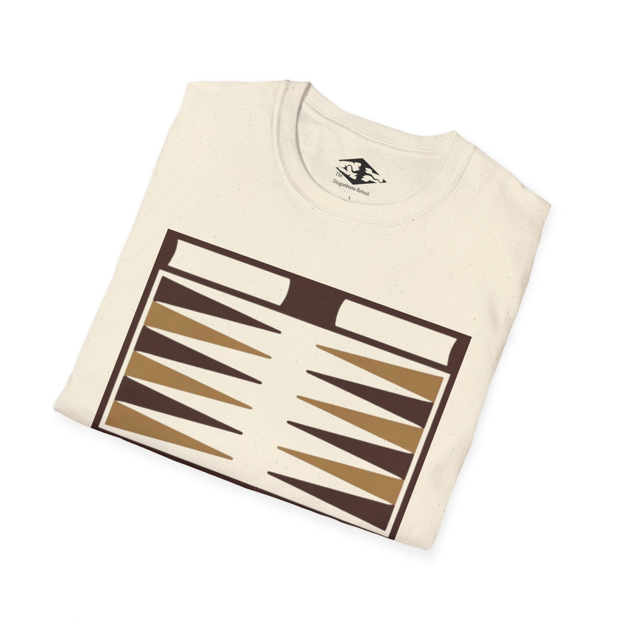 Travel Backgammon Board Unisex Softstyle T-Shirt (pieces not included)
