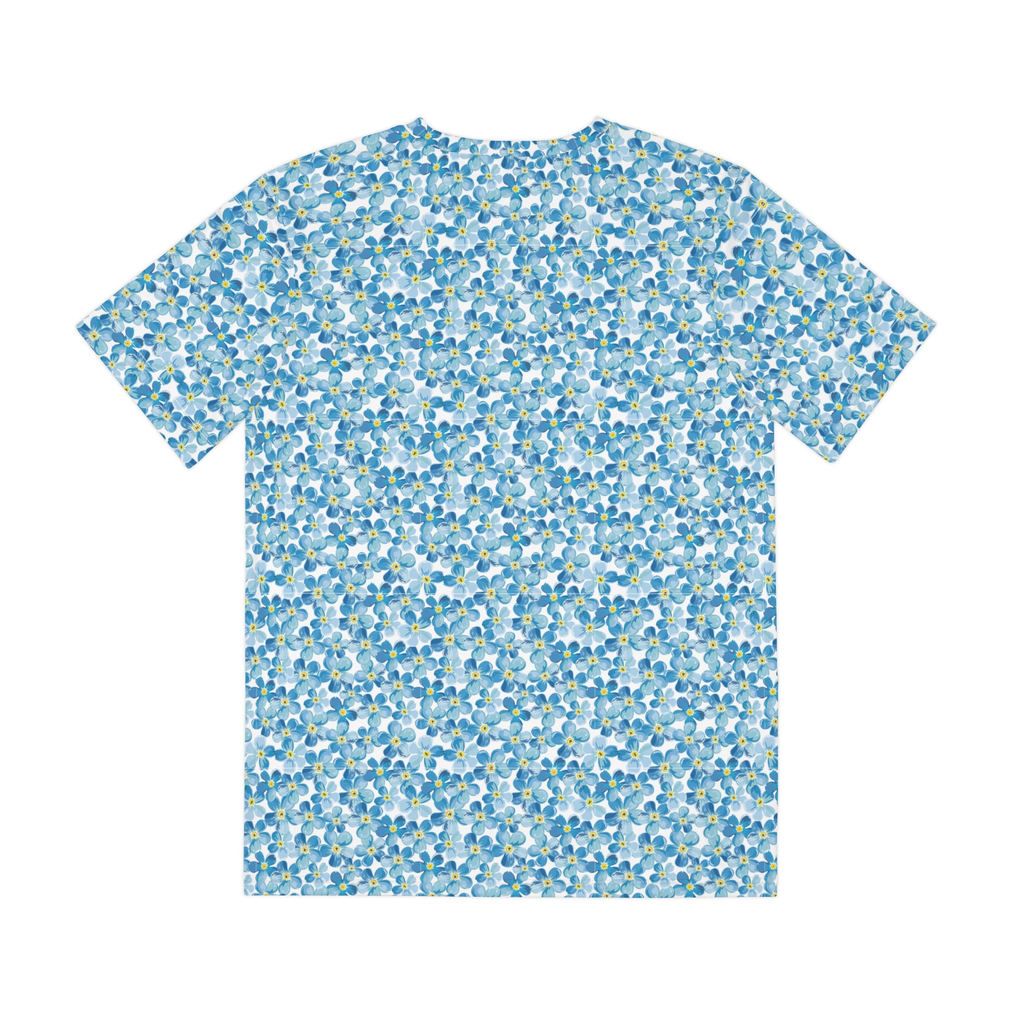 Fabled Fashion Flowerprint series blue flower Men's Polyester Tee (AOP)
