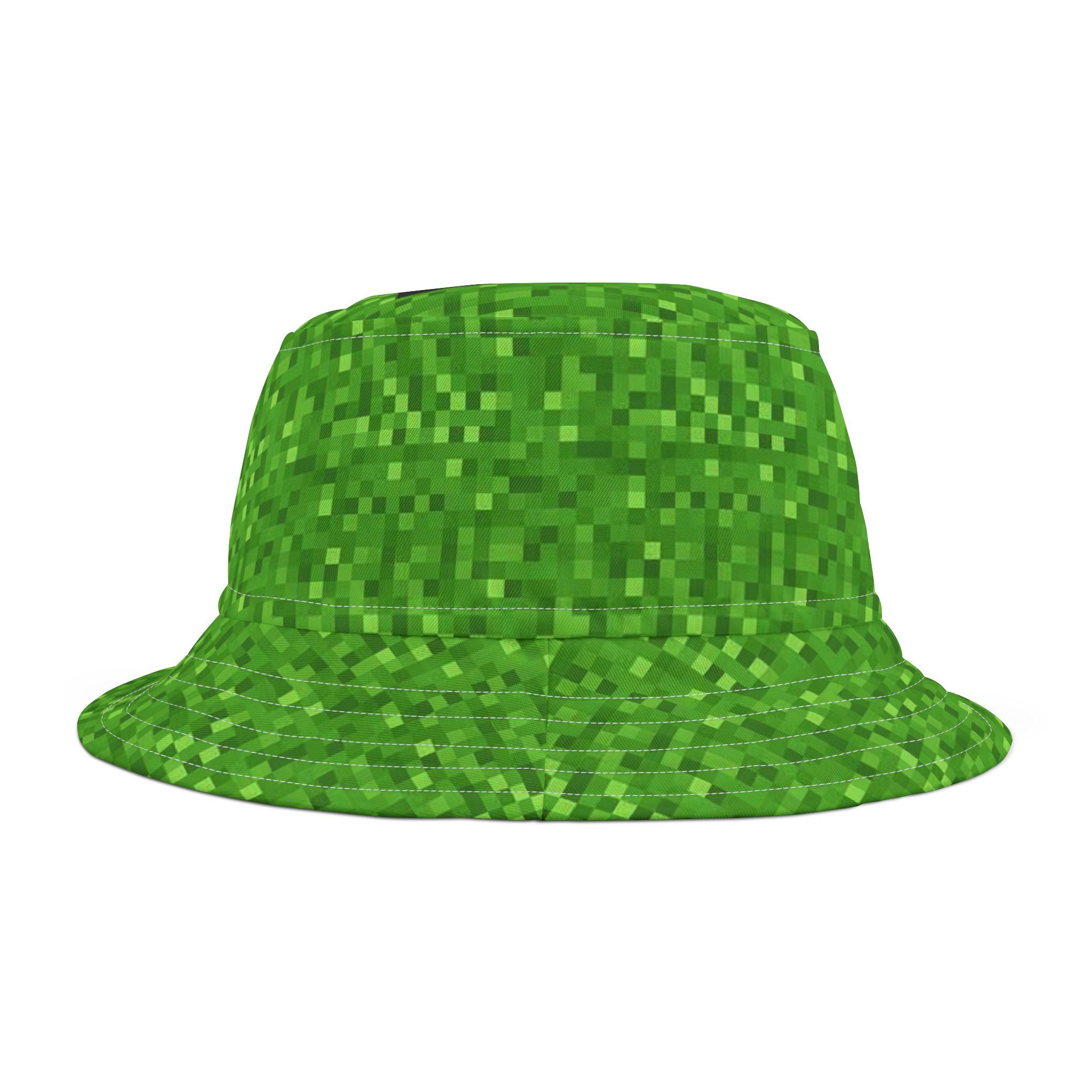 Green Pixel texture effect Creeper inspired Bucket Hat (AOP)