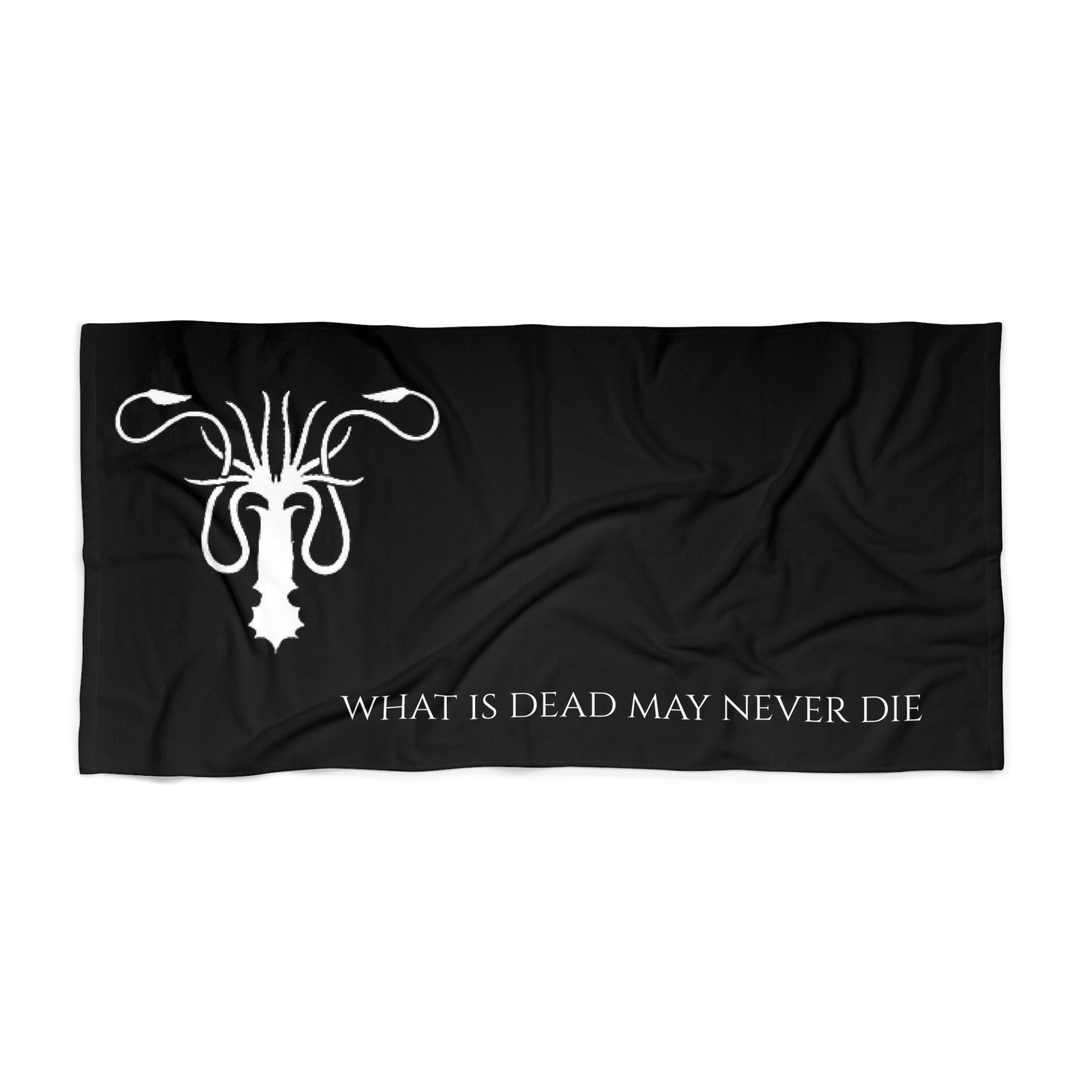 Game of Thrones inspired House Greyjoy 'What is dead may never die' Ironborn Beach Towel