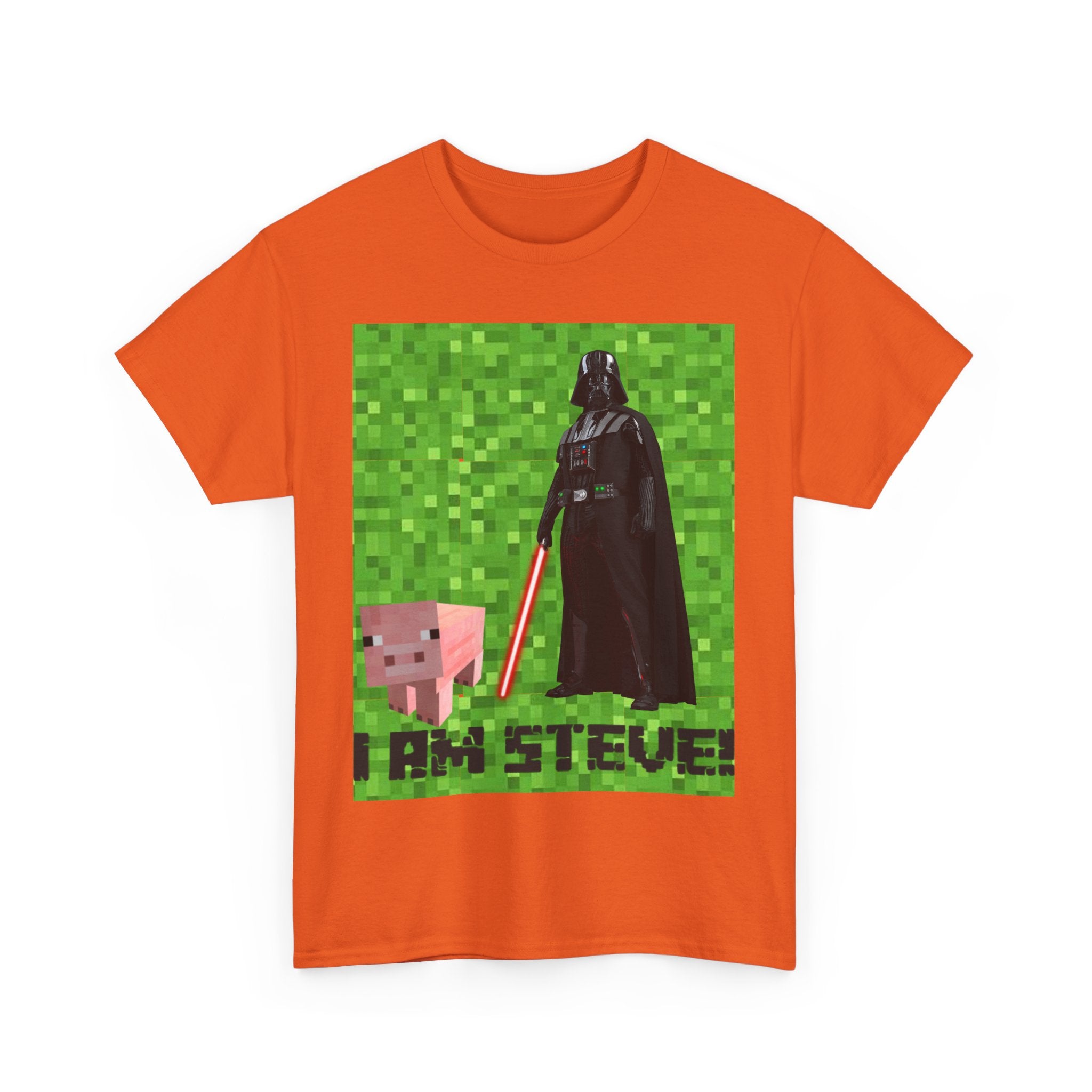 Minecraft inspired mock Fan art 'I am Steve!' Unisex Heavy Cotton Tee