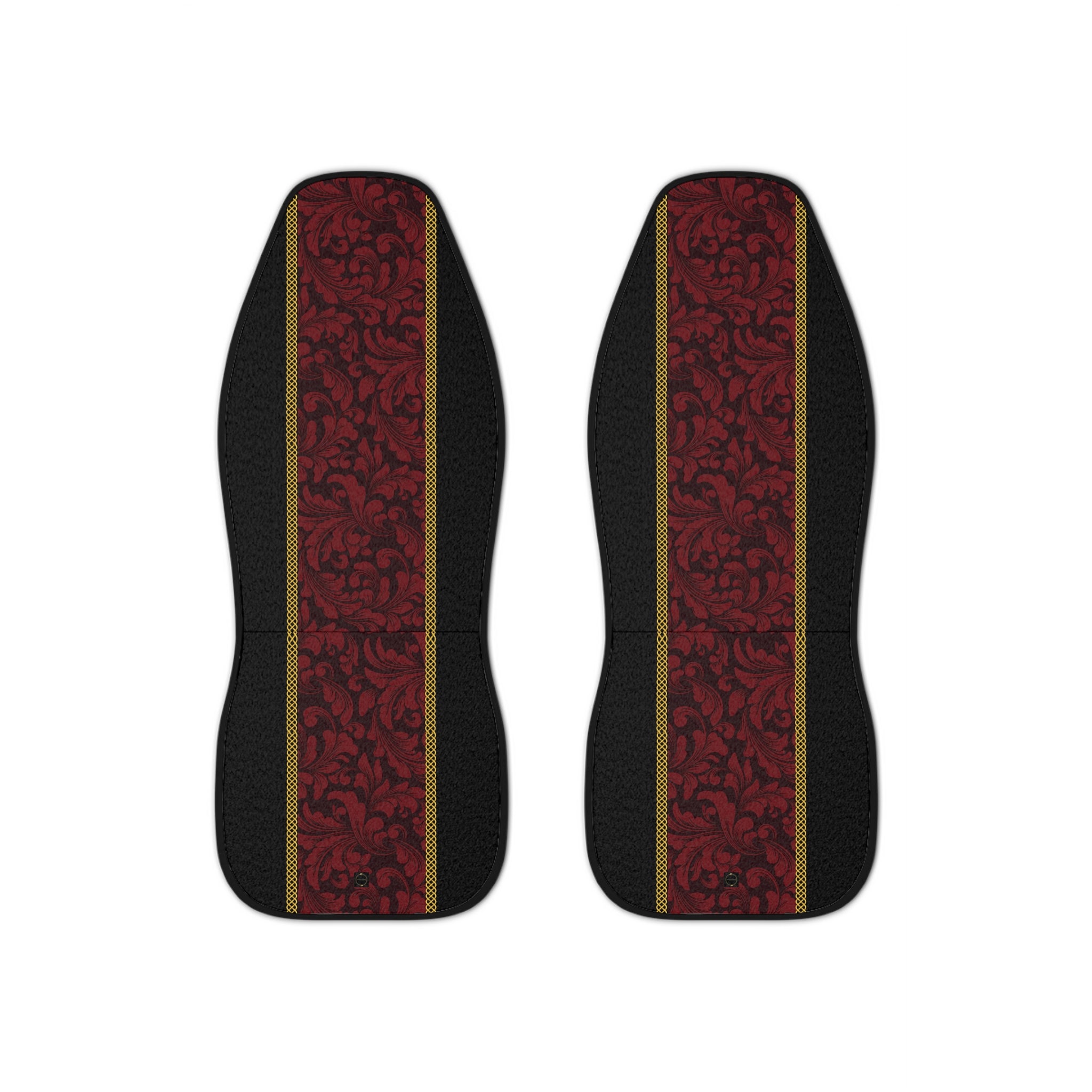 Fabled Fashion Red Damask Print with Celtic knot design Car Seat Covers