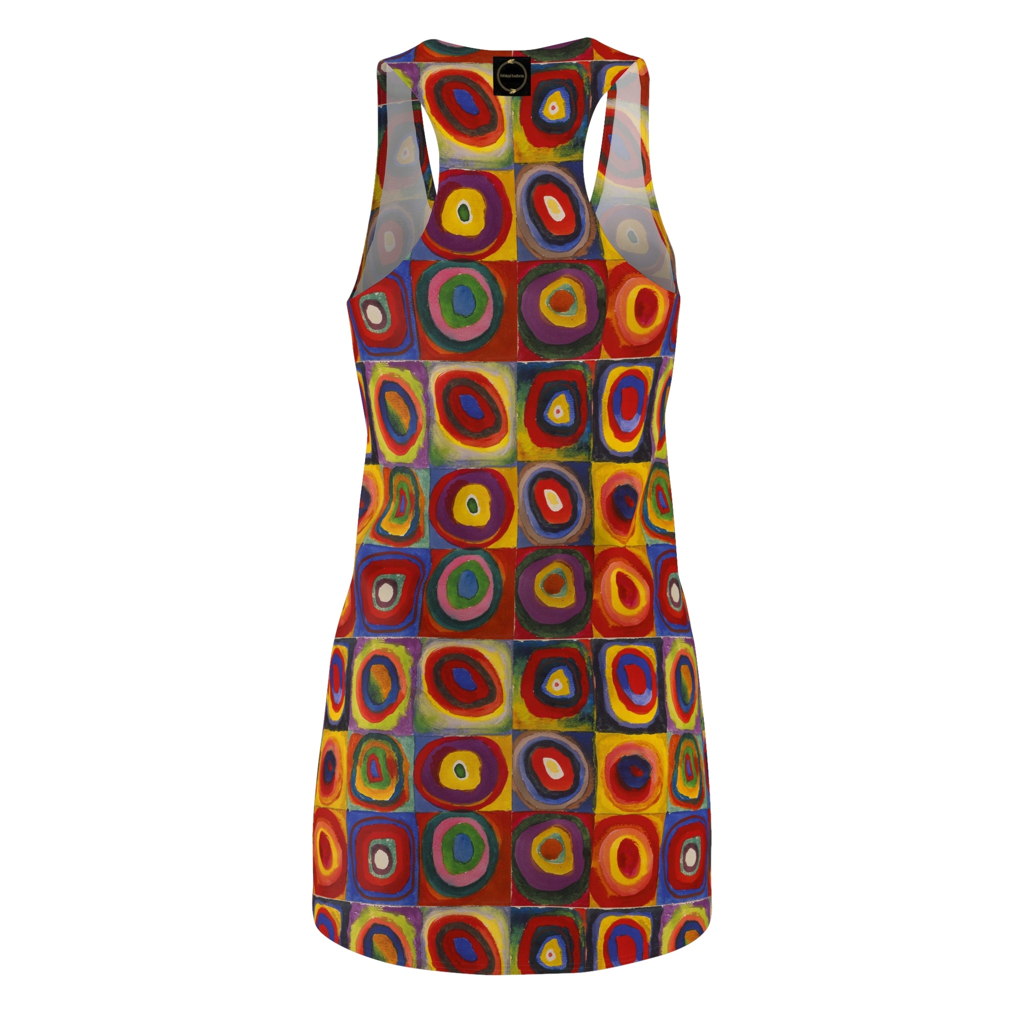 Fabled Fashion colour study by Wassily Kandinsky inspired  Women's Cut & Sew Racerback Dress (AOP)