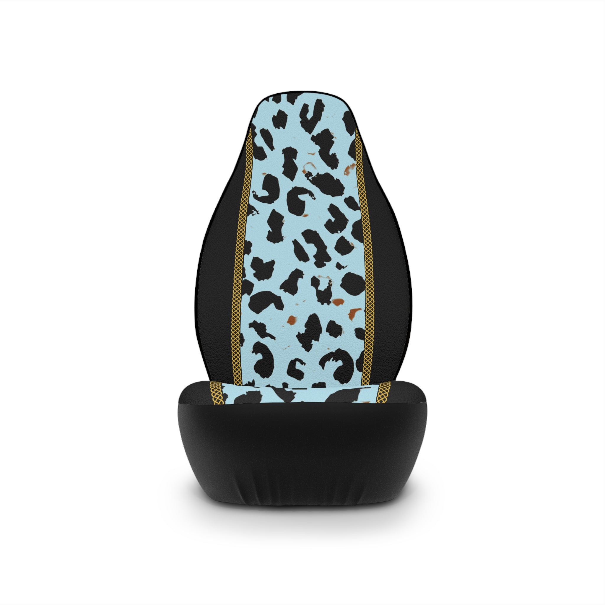 Fabled Fashion Light Blue Leopard Print with Celtic knot design Car Seat Covers