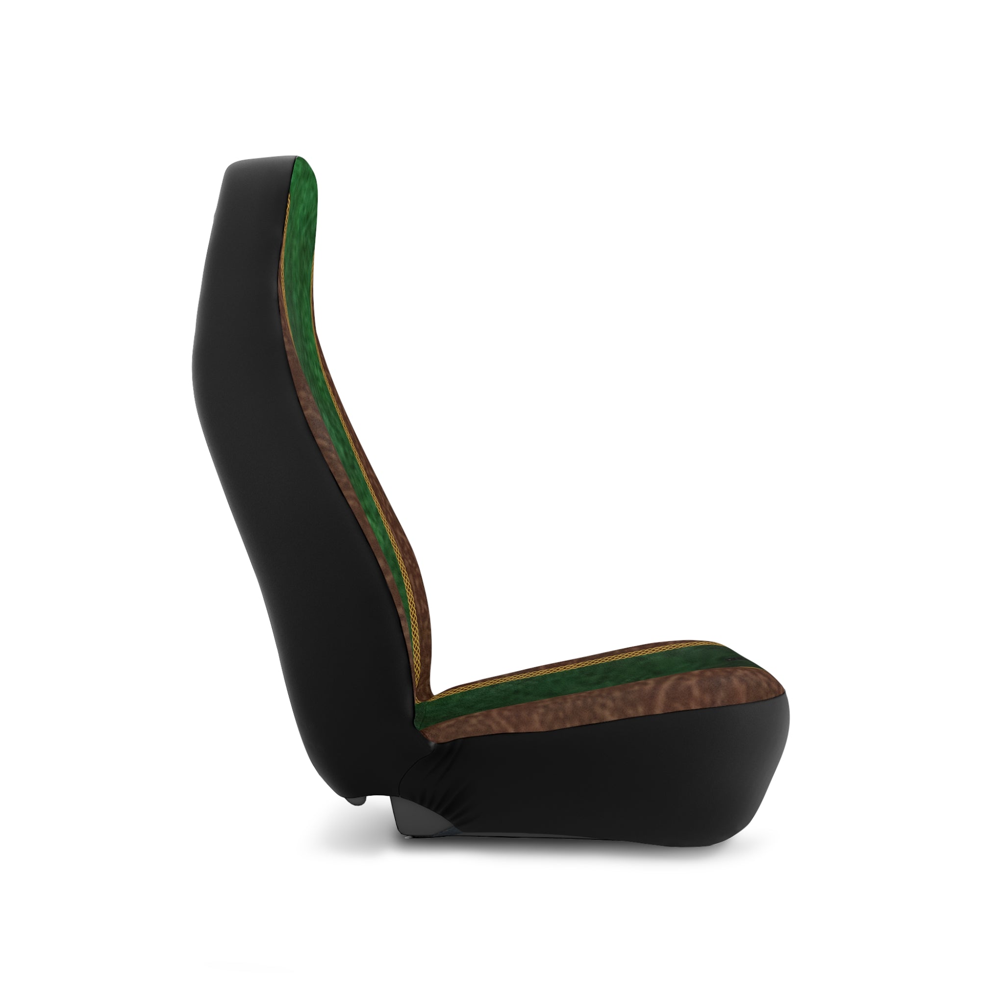 Fabled Fashion Green Velvet and Leather with Celtic knot design Car Seat Covers