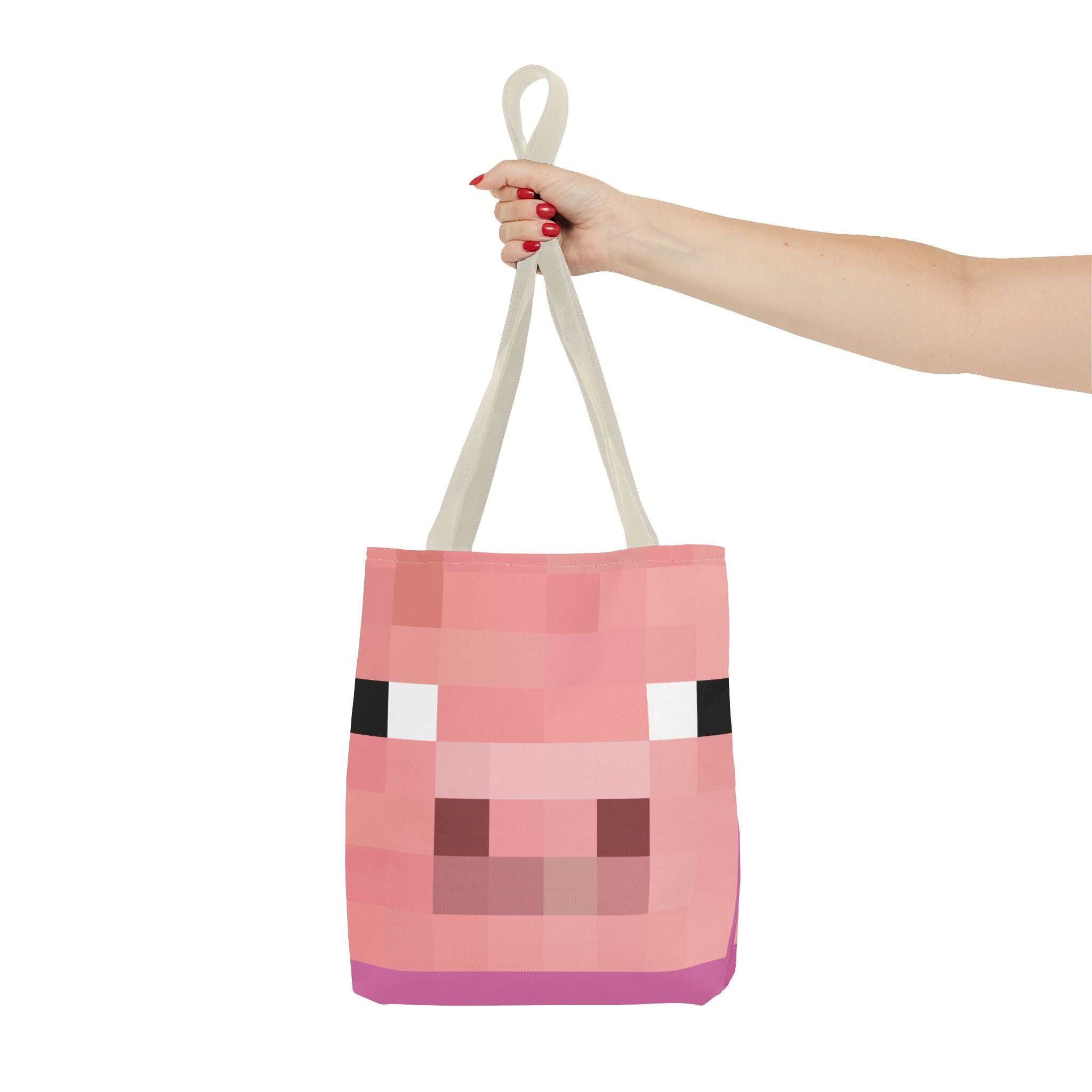 Minecraft inspired Pig Tote Bag (AOP) Perfect for  Halloween