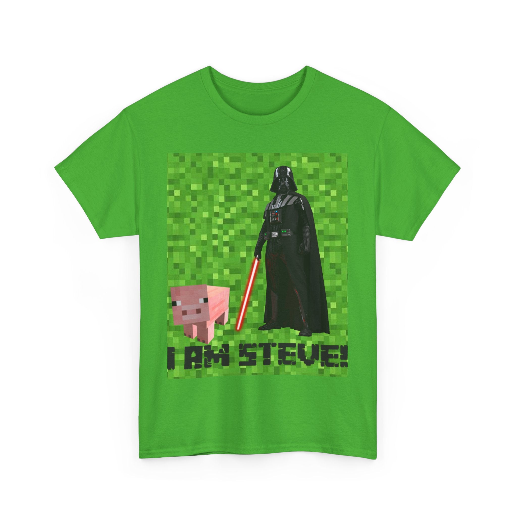 Minecraft inspired mock Fan art 'I am Steve!' Unisex Heavy Cotton Tee