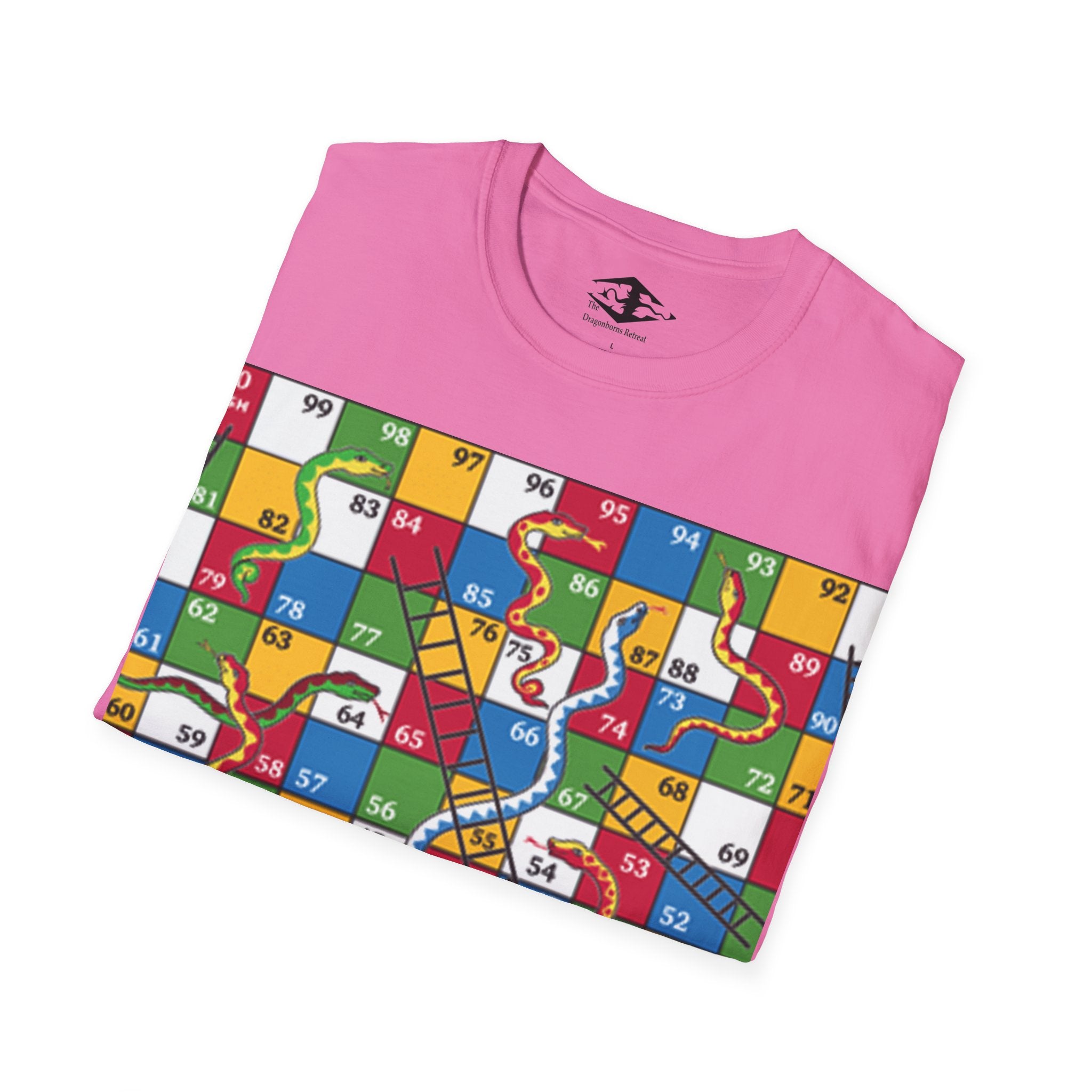 Travel Snakes and Ladders Board Unisex Softstyle T-Shirt (pieces not included)