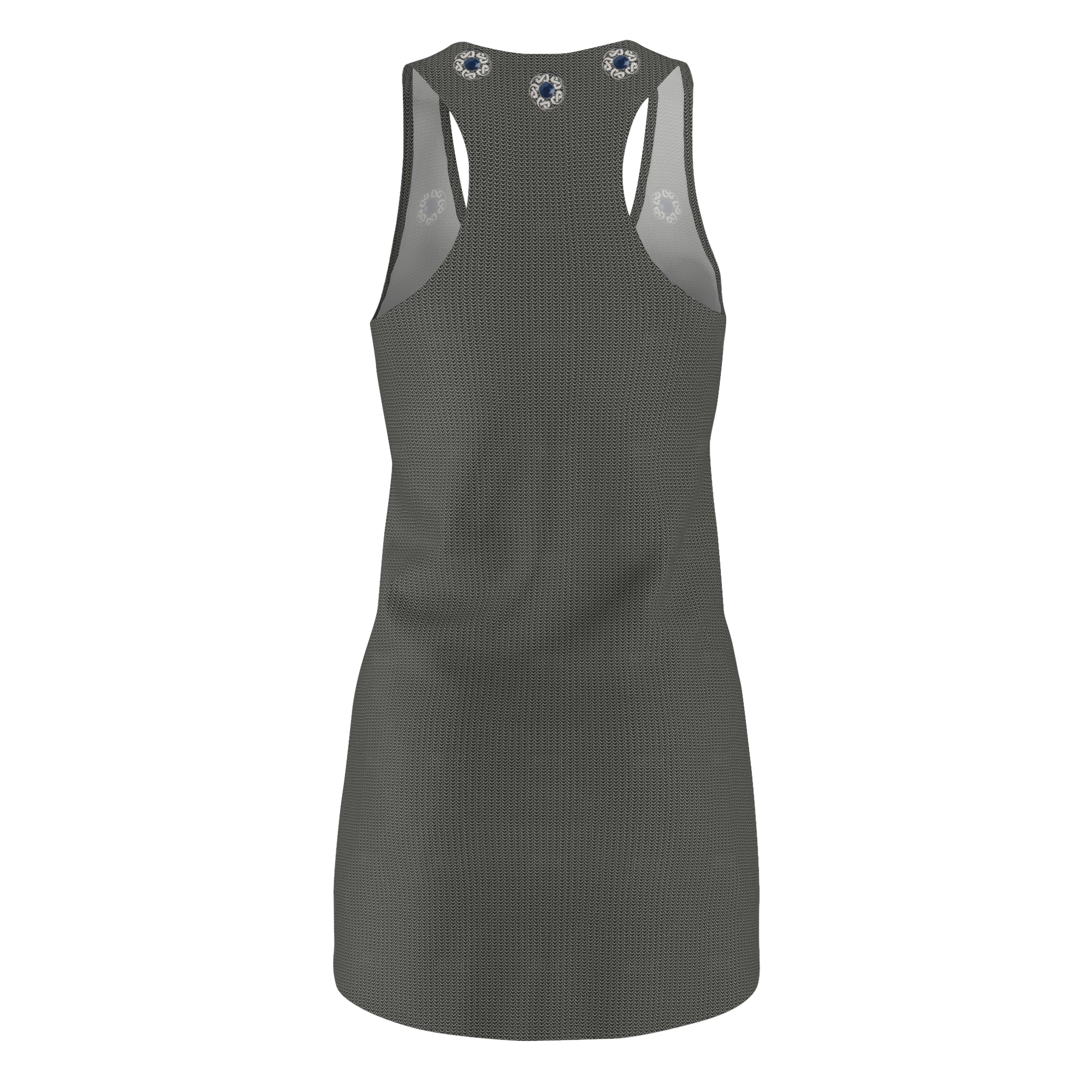 Fabled Fashion Chainmail effect Women's Cut & Sew Racerback Dress (AOP)