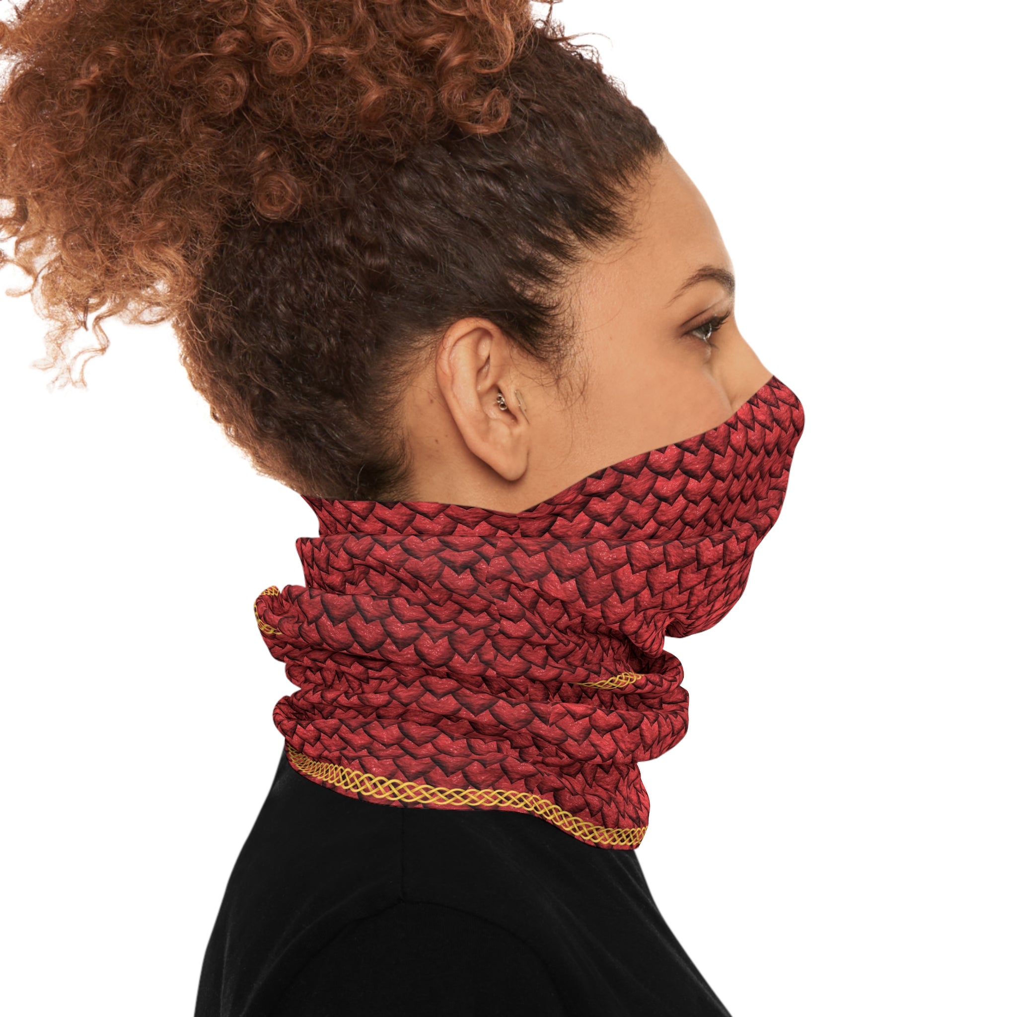 Fabled Fashion Red Dragonskin Print Tube Scarf