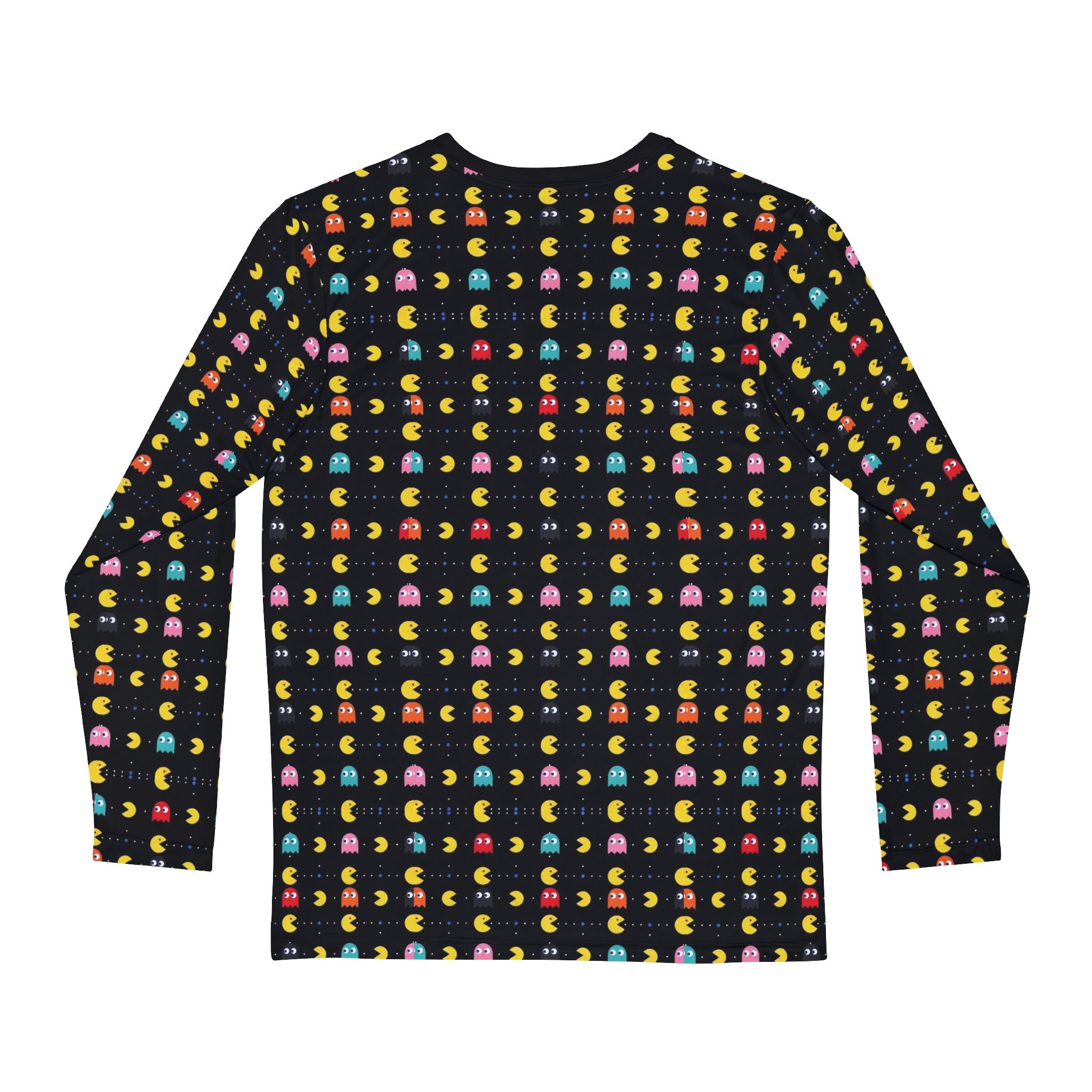 Retro PAC-Man All-Over Print Men's Long Sleeve Shirt — Vintage Gamer Tee