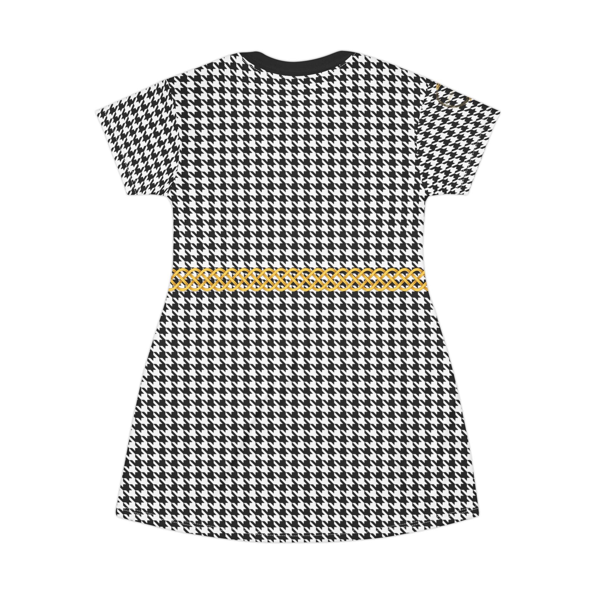 Fabled Fashion Celtic Knot Houndstooth pattern All Over Print Spring/Summer T-Shirt Dress